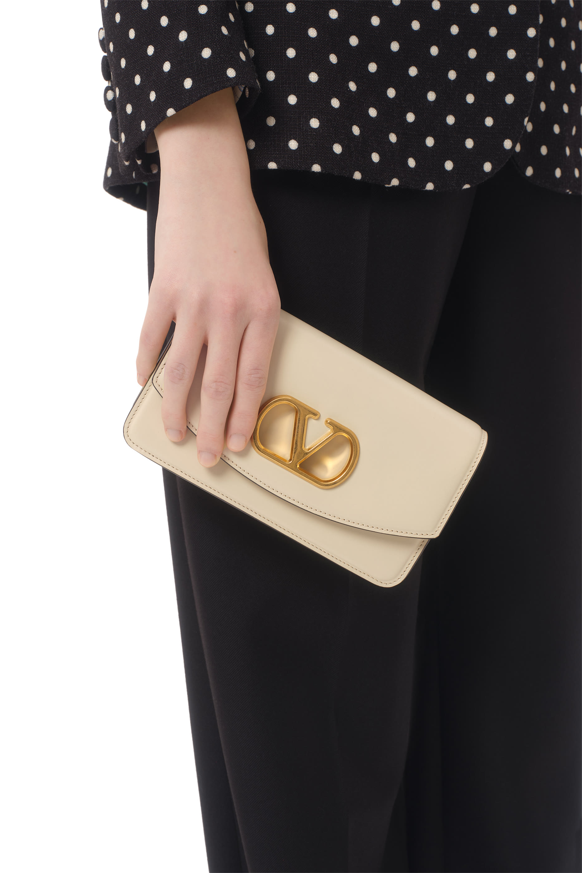 Vain Clutch Bag in Shiny Calfskin Leather