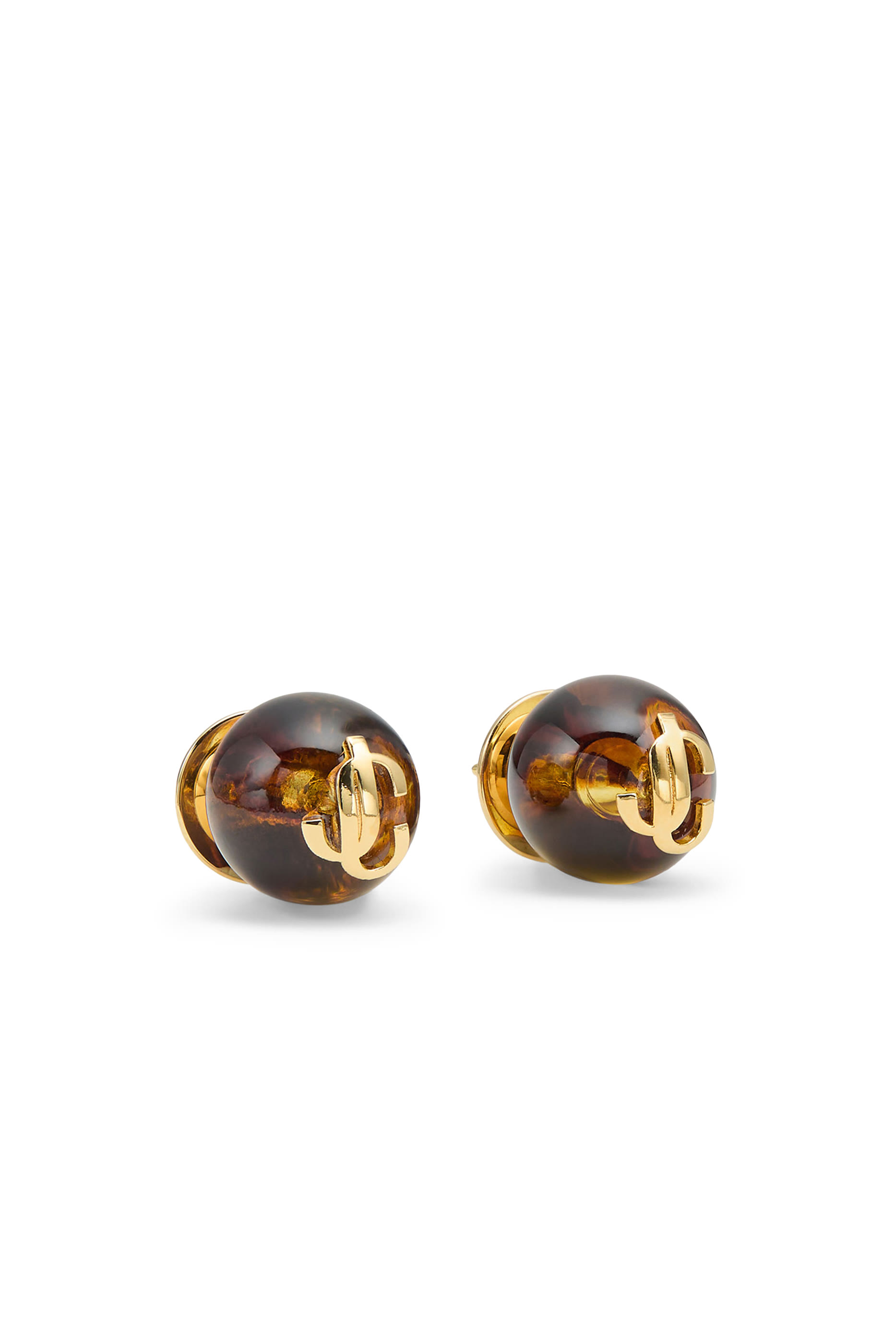 Logo Tortoiseshell Beads Earrings, Acetate & Brass