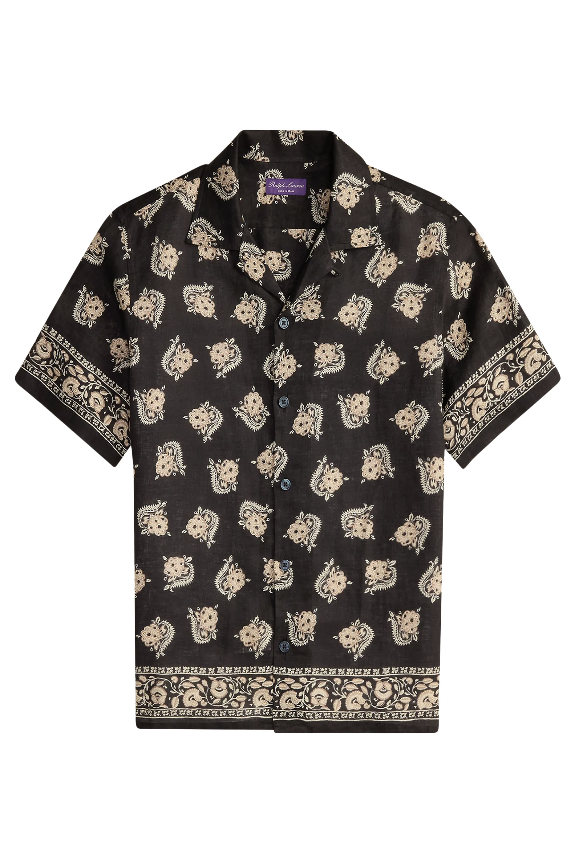 Printed Linen Camp Shirt