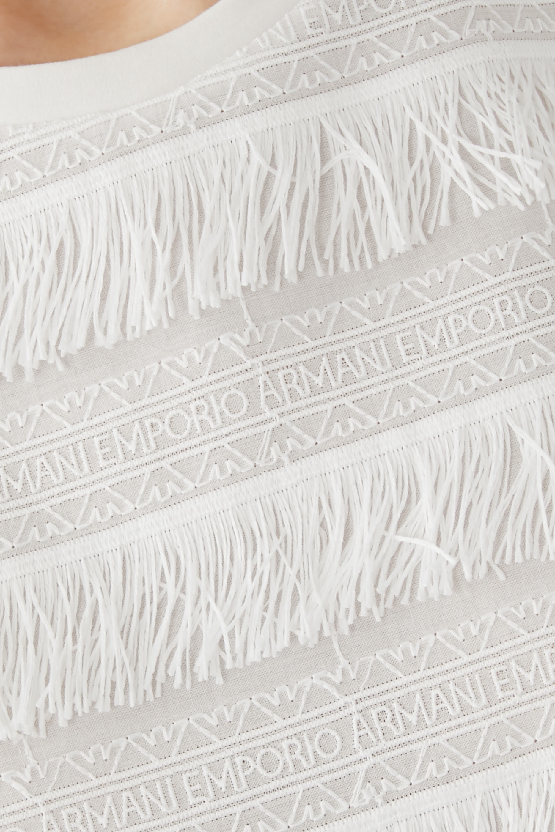 Supima Interlock Jersey Fringed T-Shirt