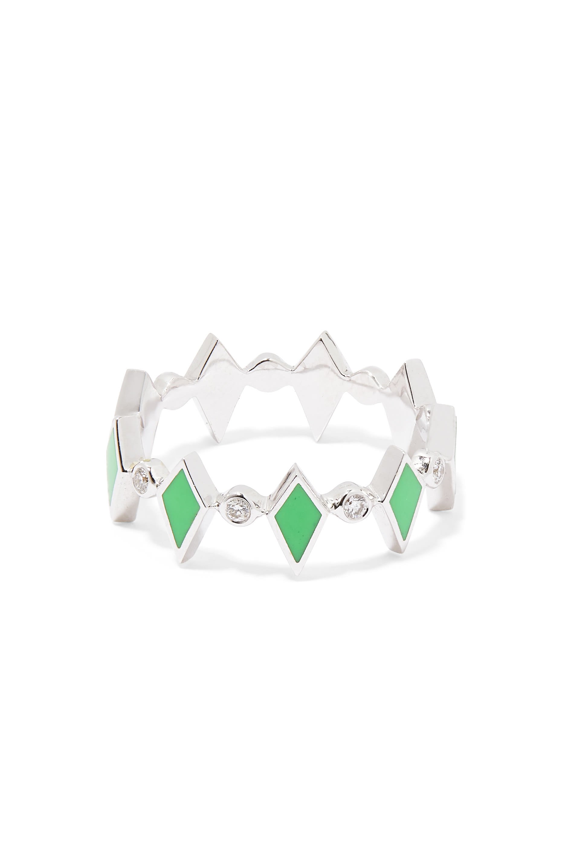 Mosaic Ring, 18k White Gold & Diamonds