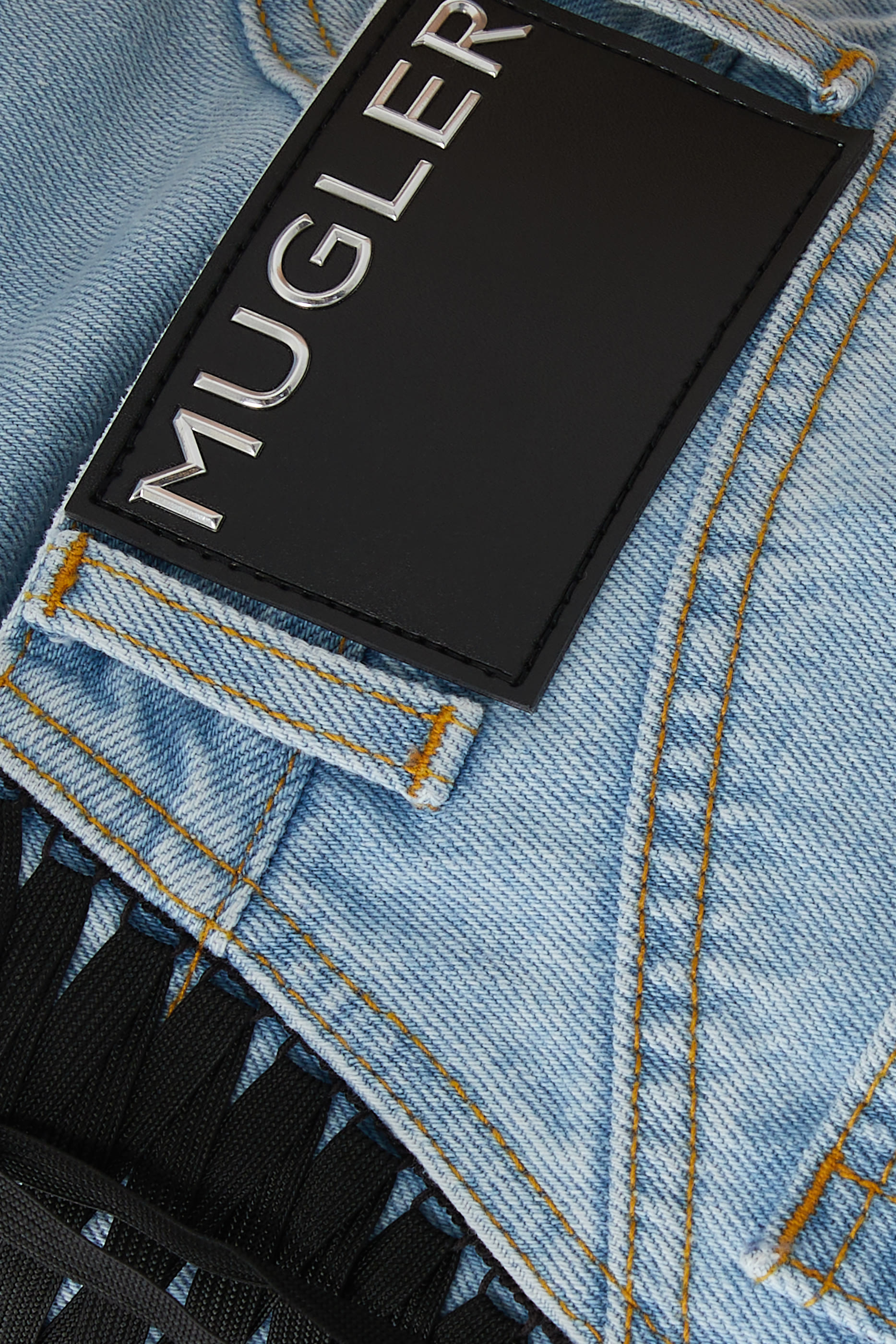 Lace-Up Wide-Leg Jeans