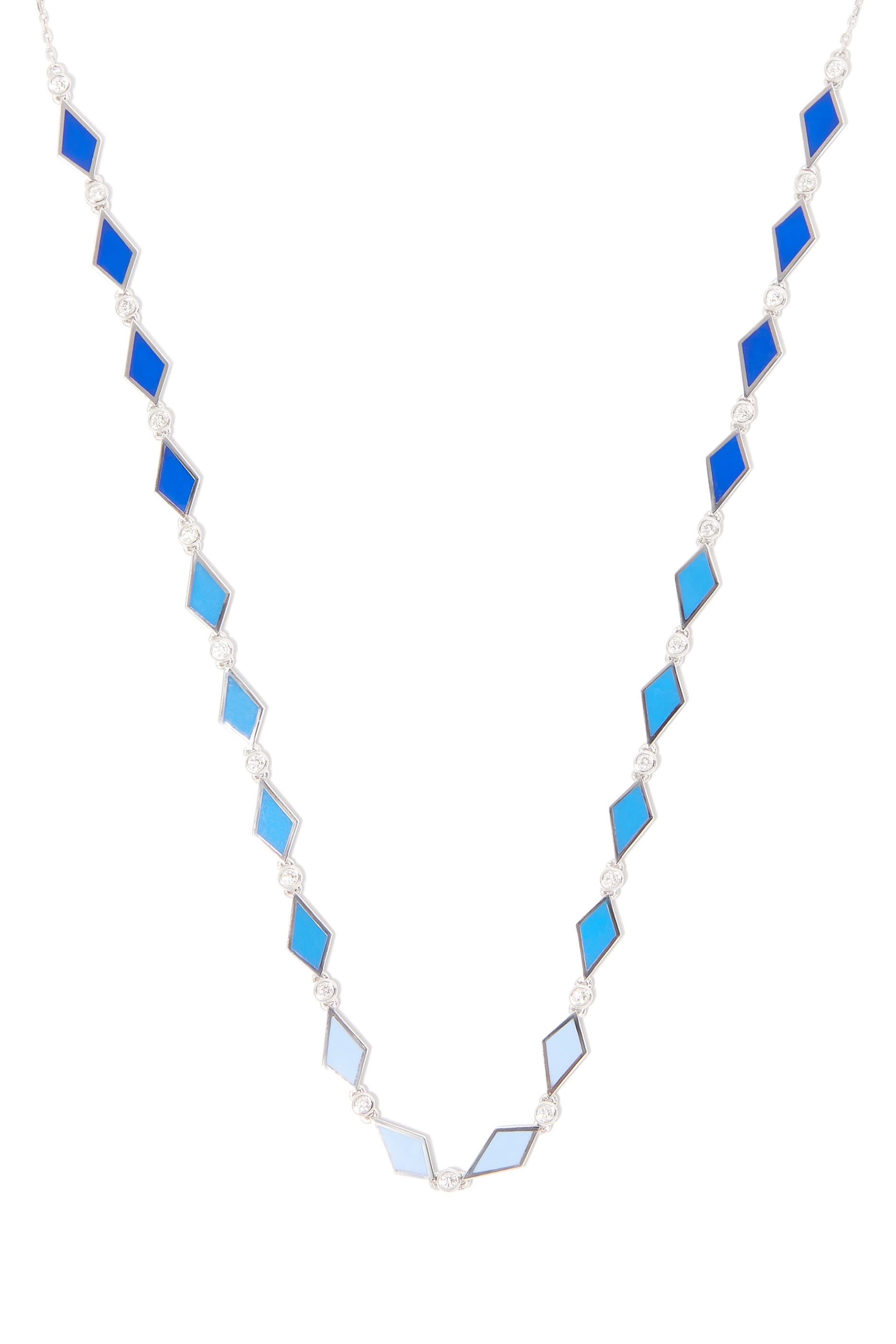 Mosaic Necklace, 18k White Gold & Diamonds