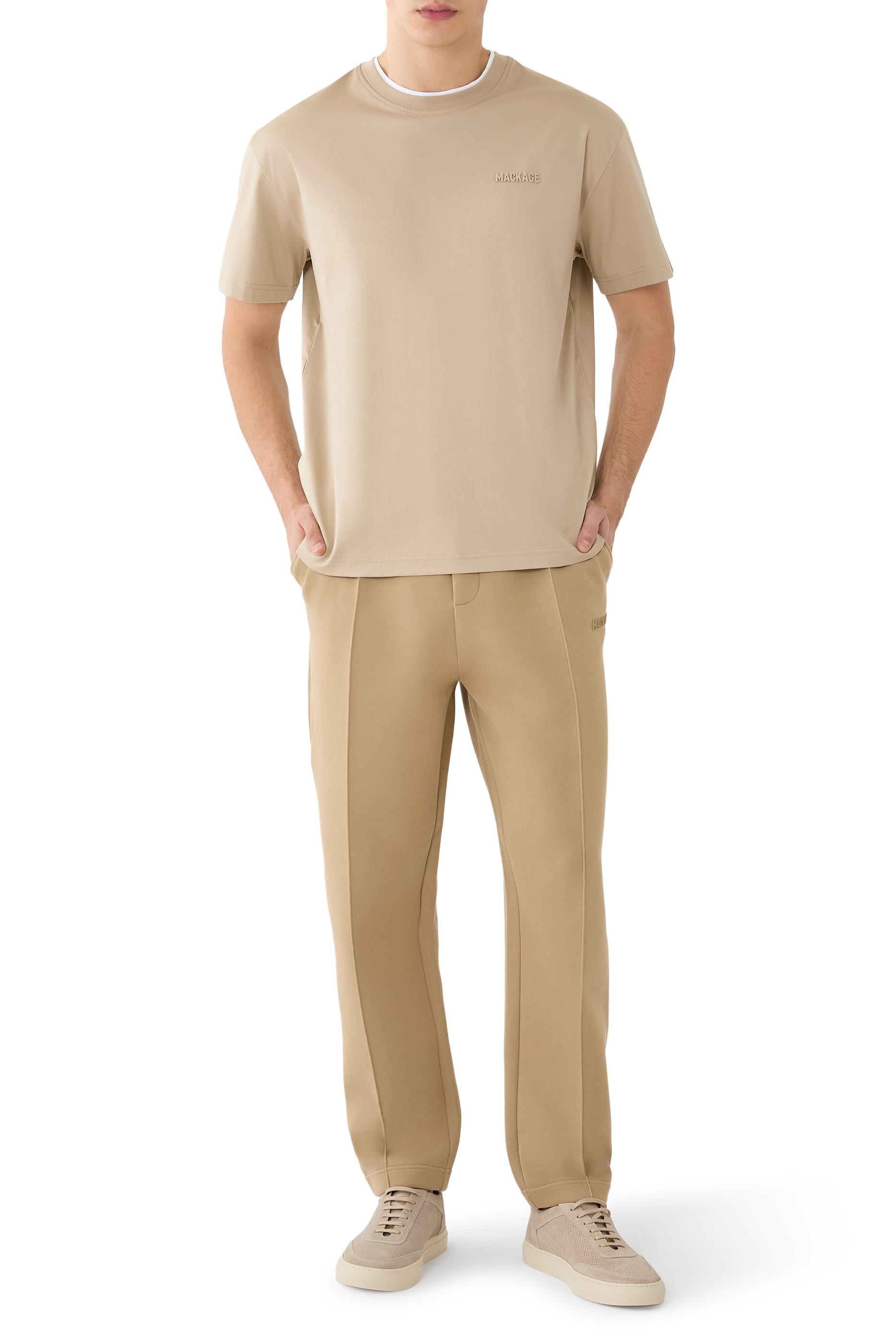 Tee-MNV Double Crewneck Collar T-Shirt 