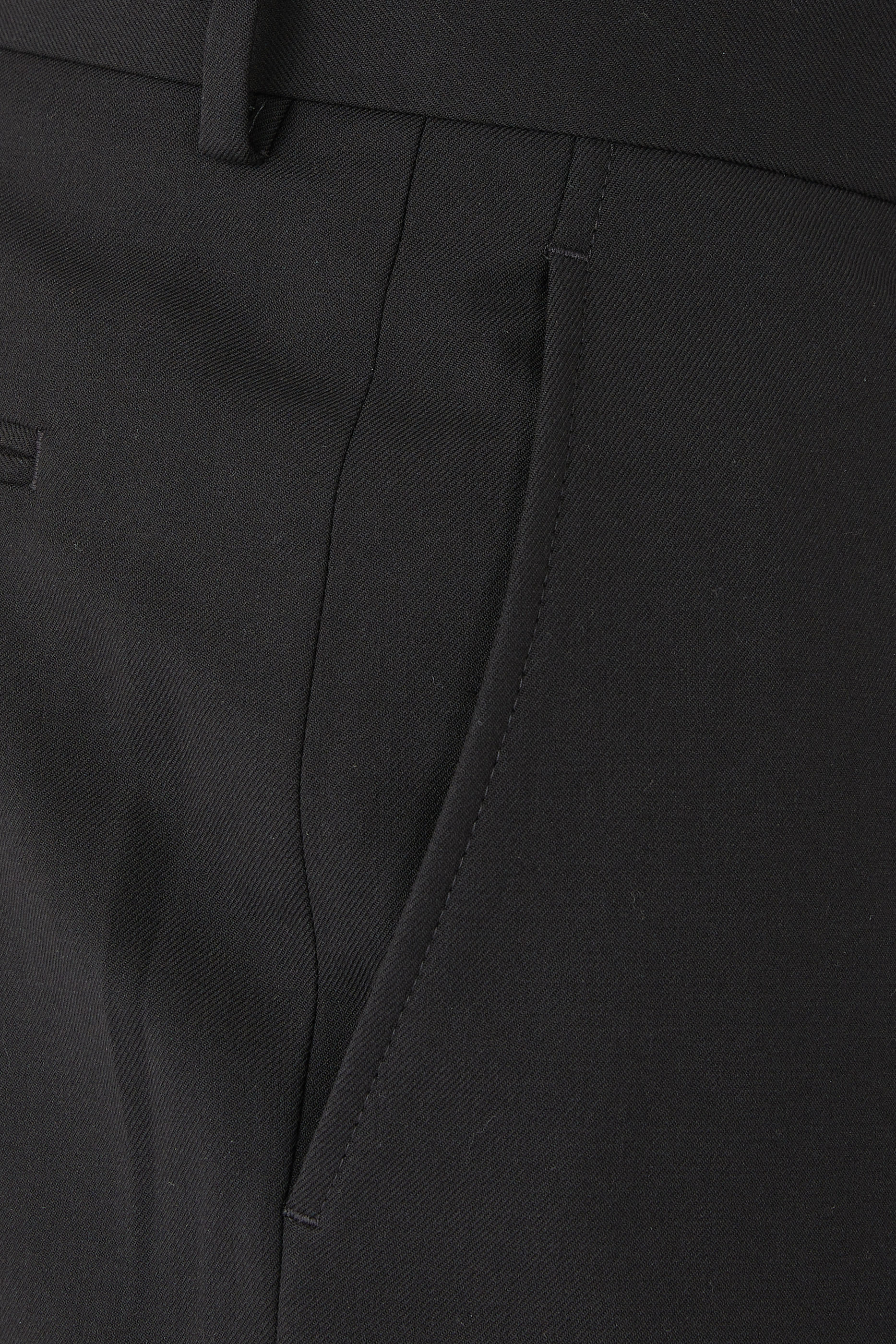 Wool-Blend Twill Straight Pants