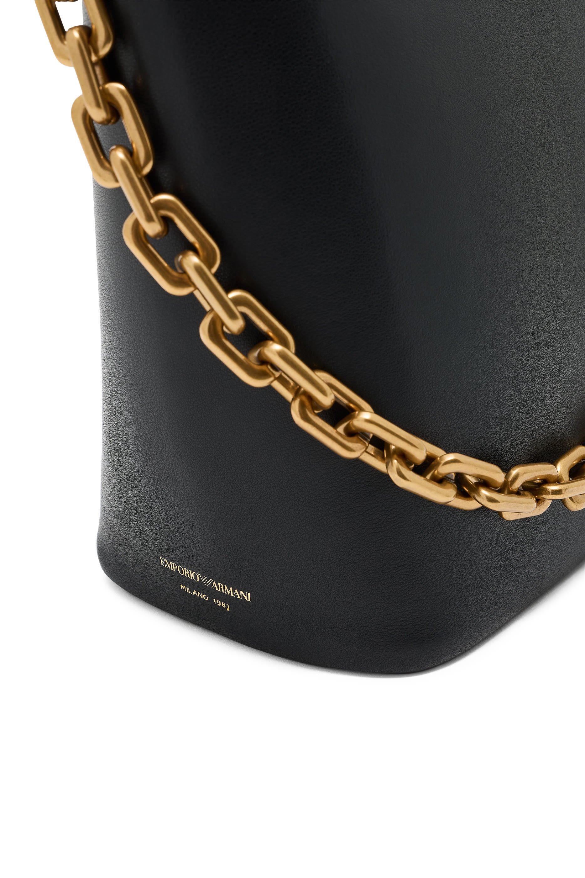 Medium Leather Hobo Bag with Chain