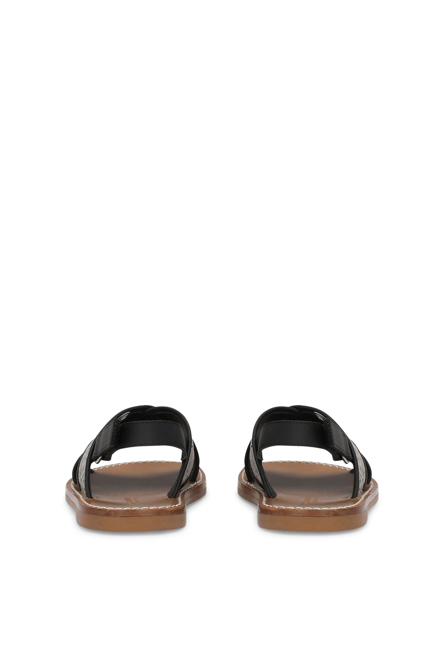 Kids Logo Print Leather Sandal
