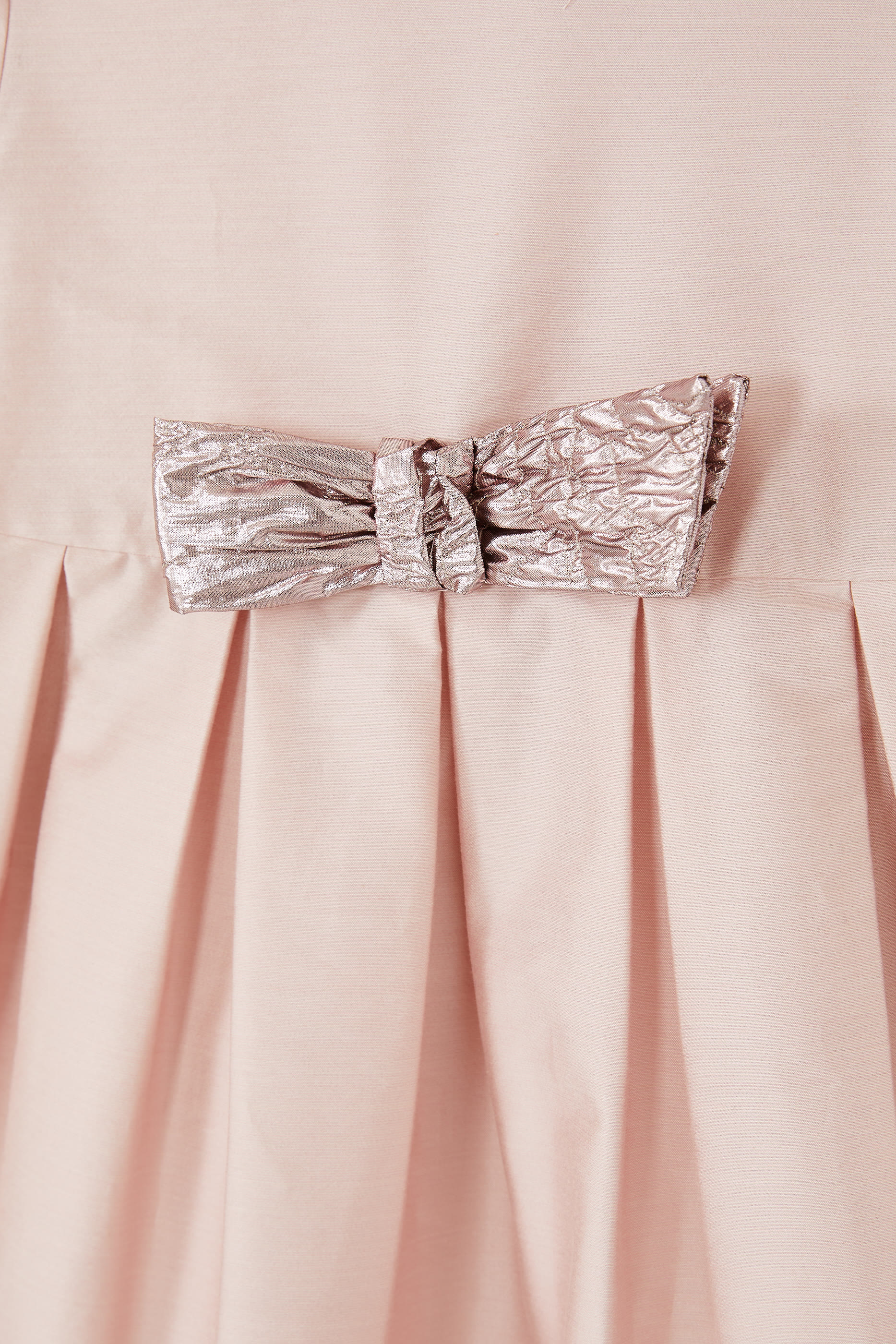 Kids Pleated Cotton-Satin Dress