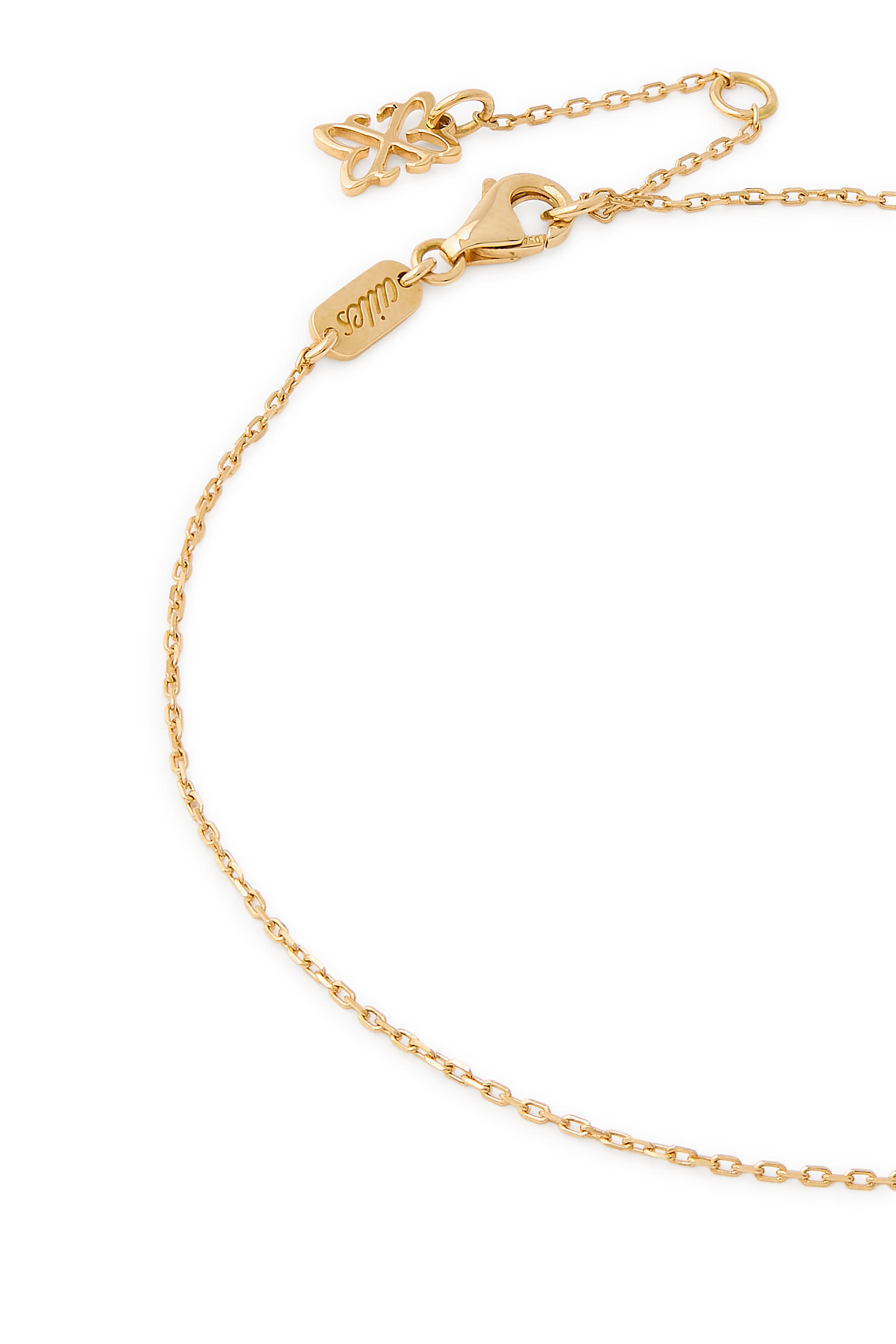 Letter &lsquo;F&rsquo; Tennis Anklet, 18k Yellow Gold & Enamel, Diamonds