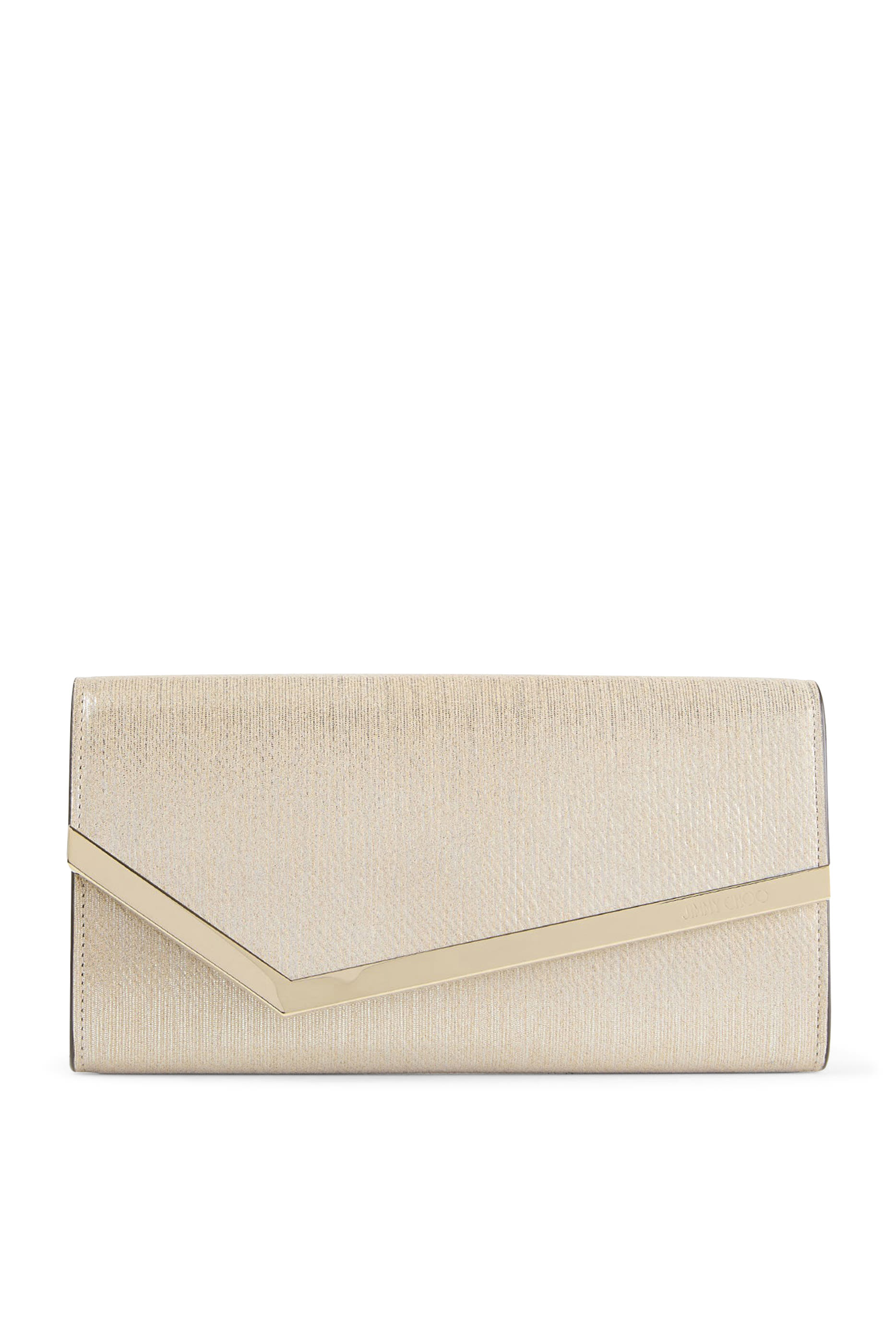 Emmie Metallic Linear Leather Clutch