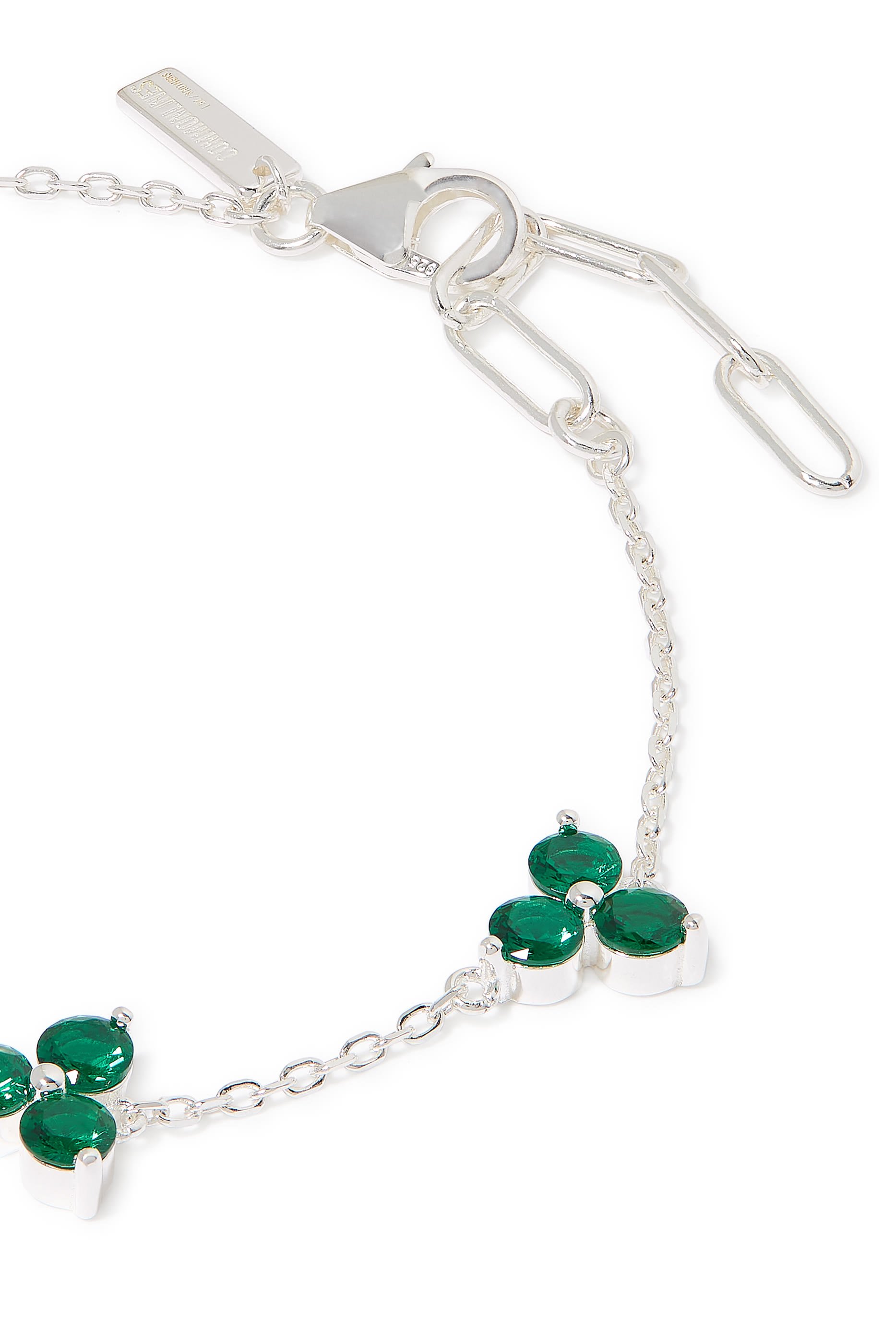  Como Bracelet, Sterling Silver & Emerald Cubic Zirconia
