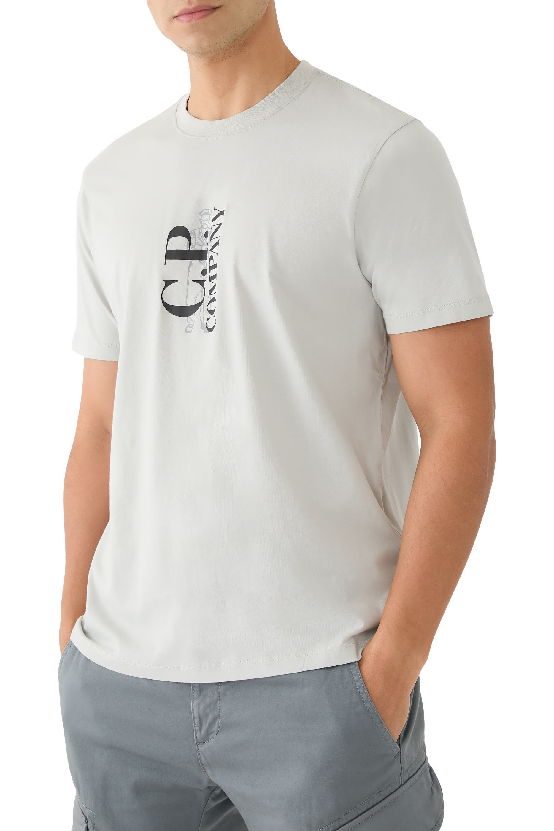 30/1 Jersey Vertical Logo T-Shirt