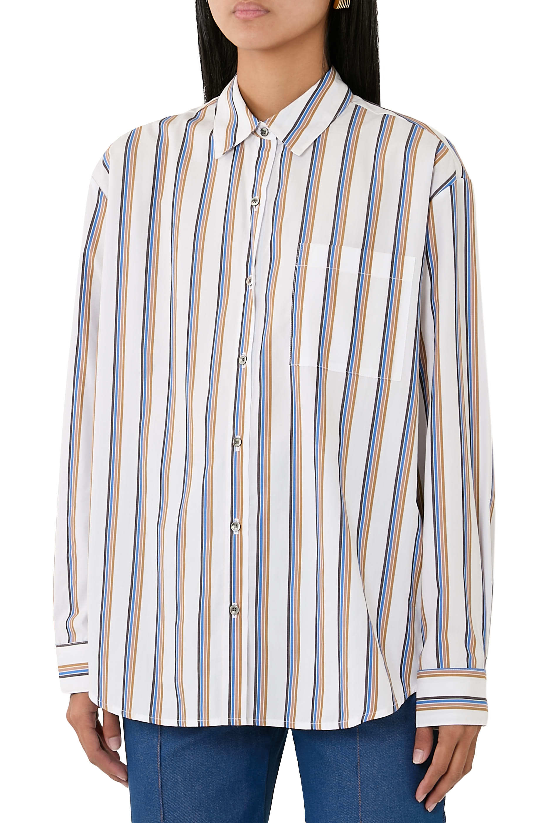 Yoshi Stripe Classic Oversized Button Down Shirt
