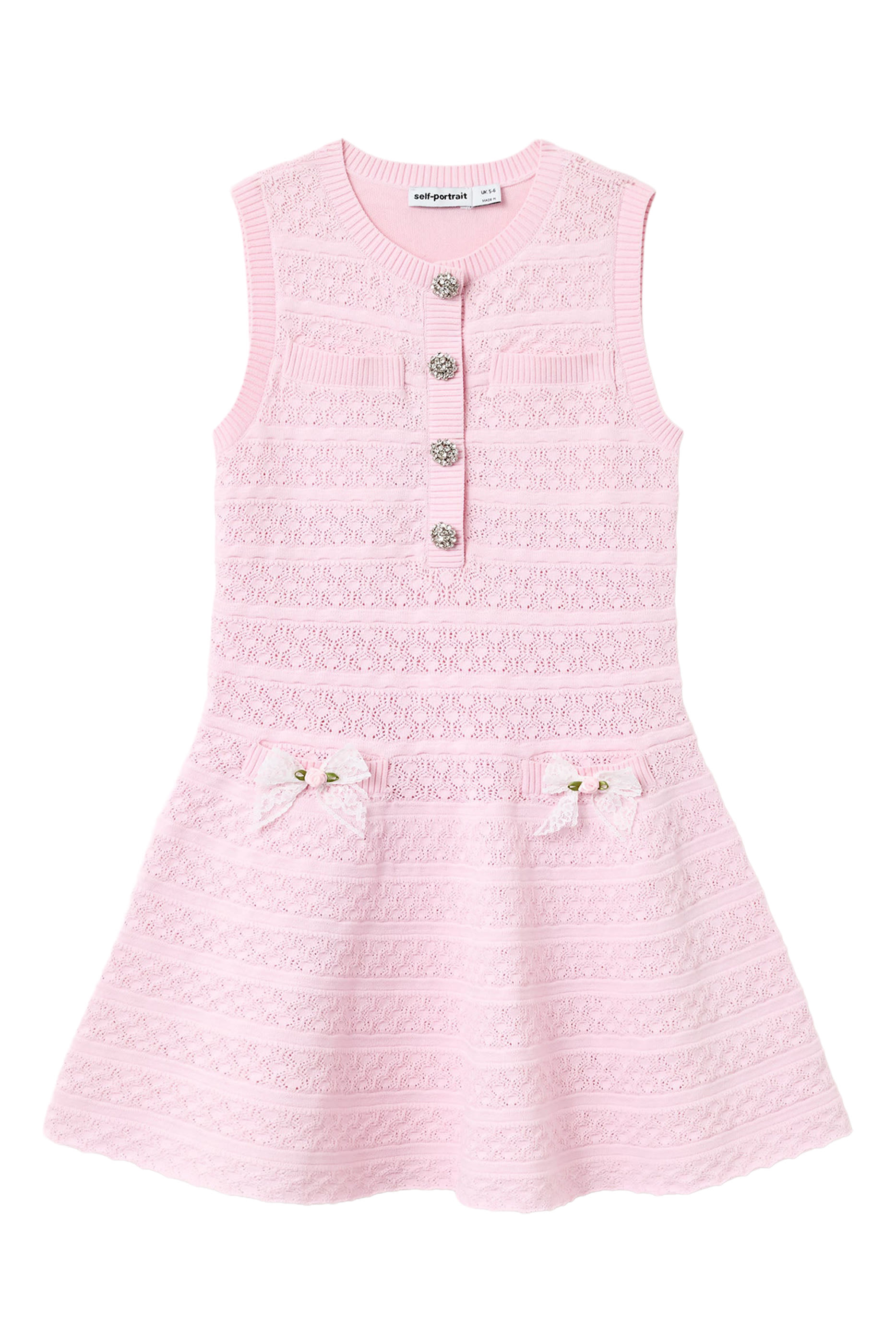Kids Lace Bow Knit Dress 