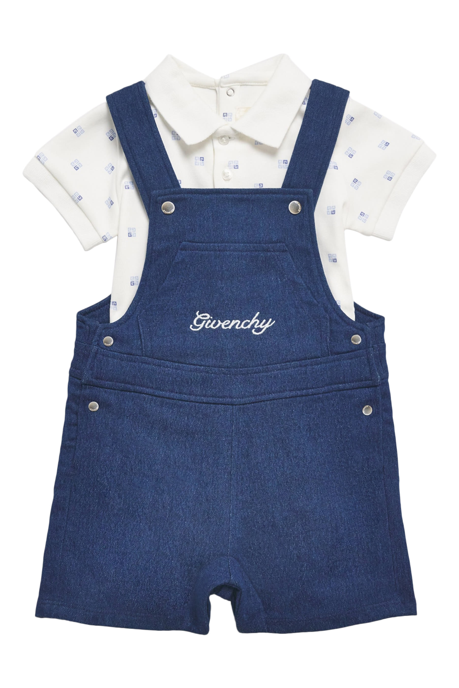 Kids  Logo-Embroidered Dungarees Set