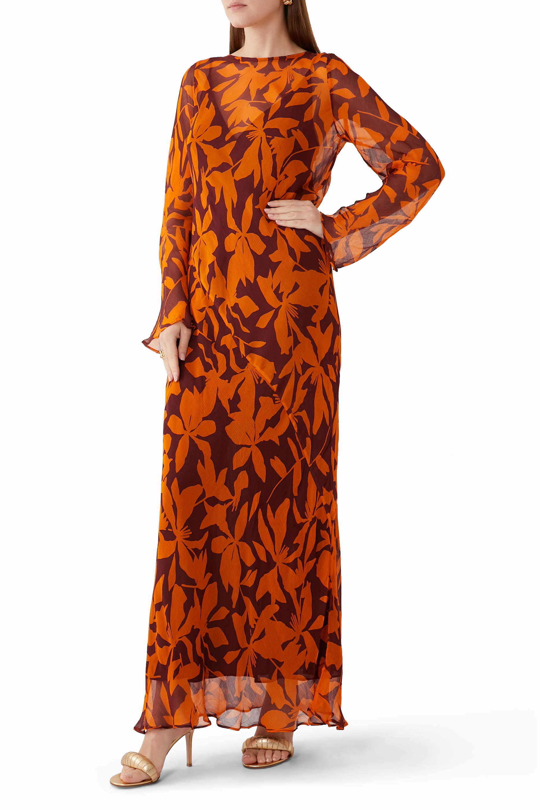 Natalina Long Sleeve Slip Maxi Dress