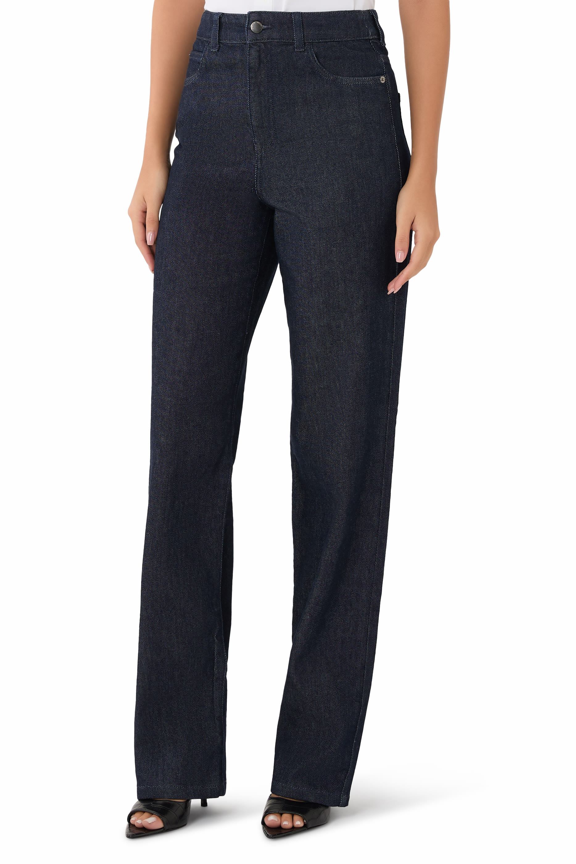 J4B High-Rise Straight-Leg Jeans