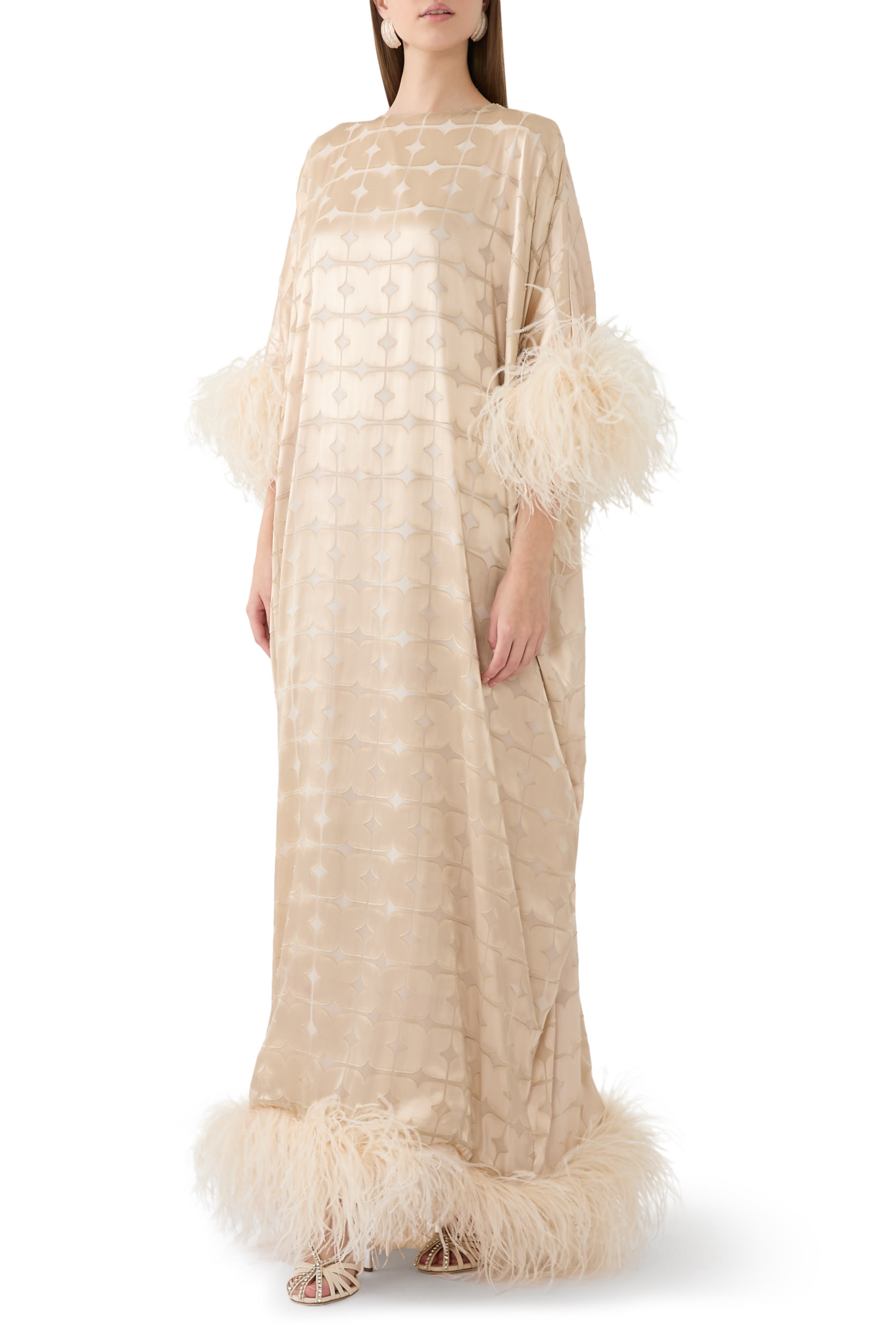 Feather Trim Kaftan