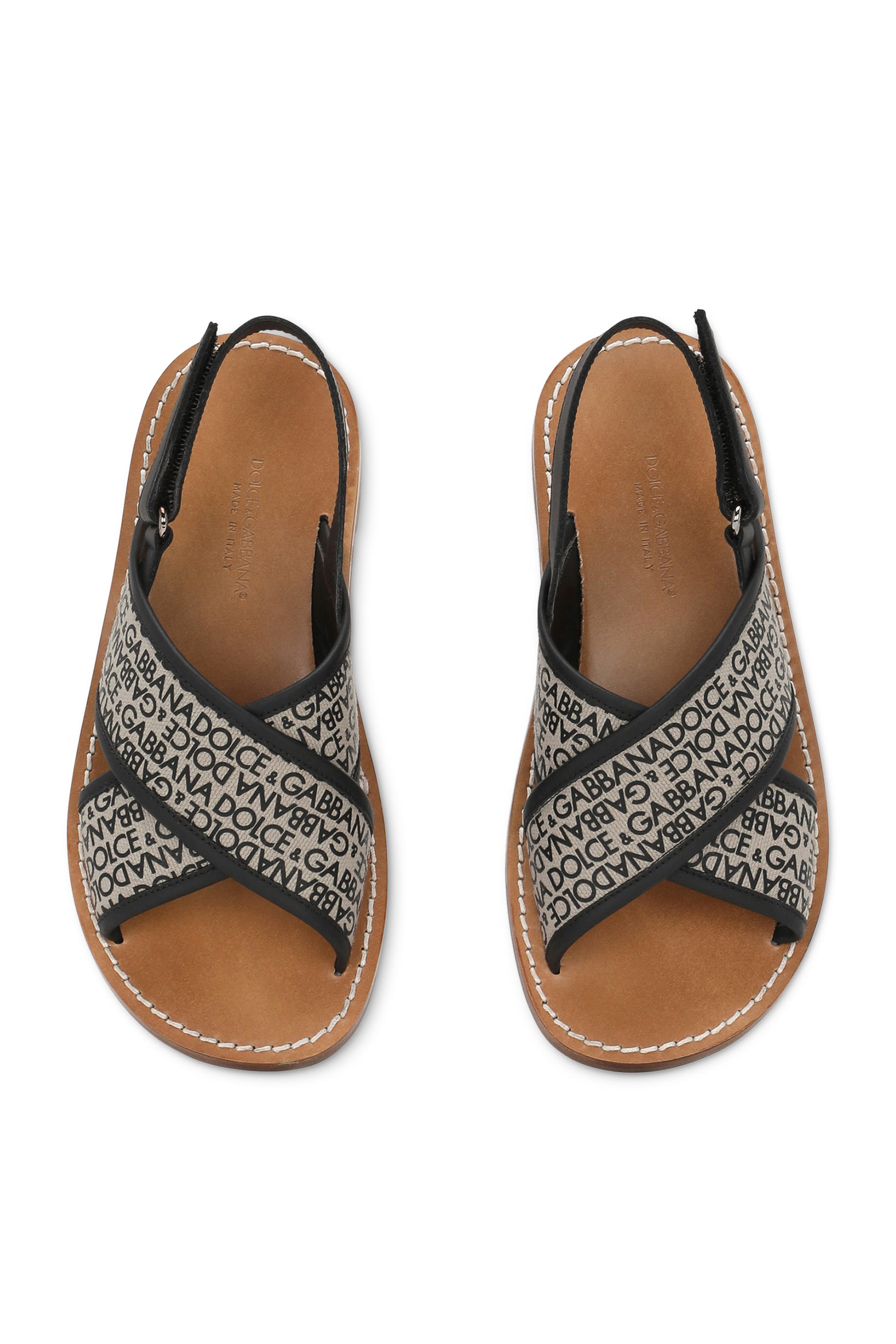 Kids  DG Logo Print Canvas Sandals