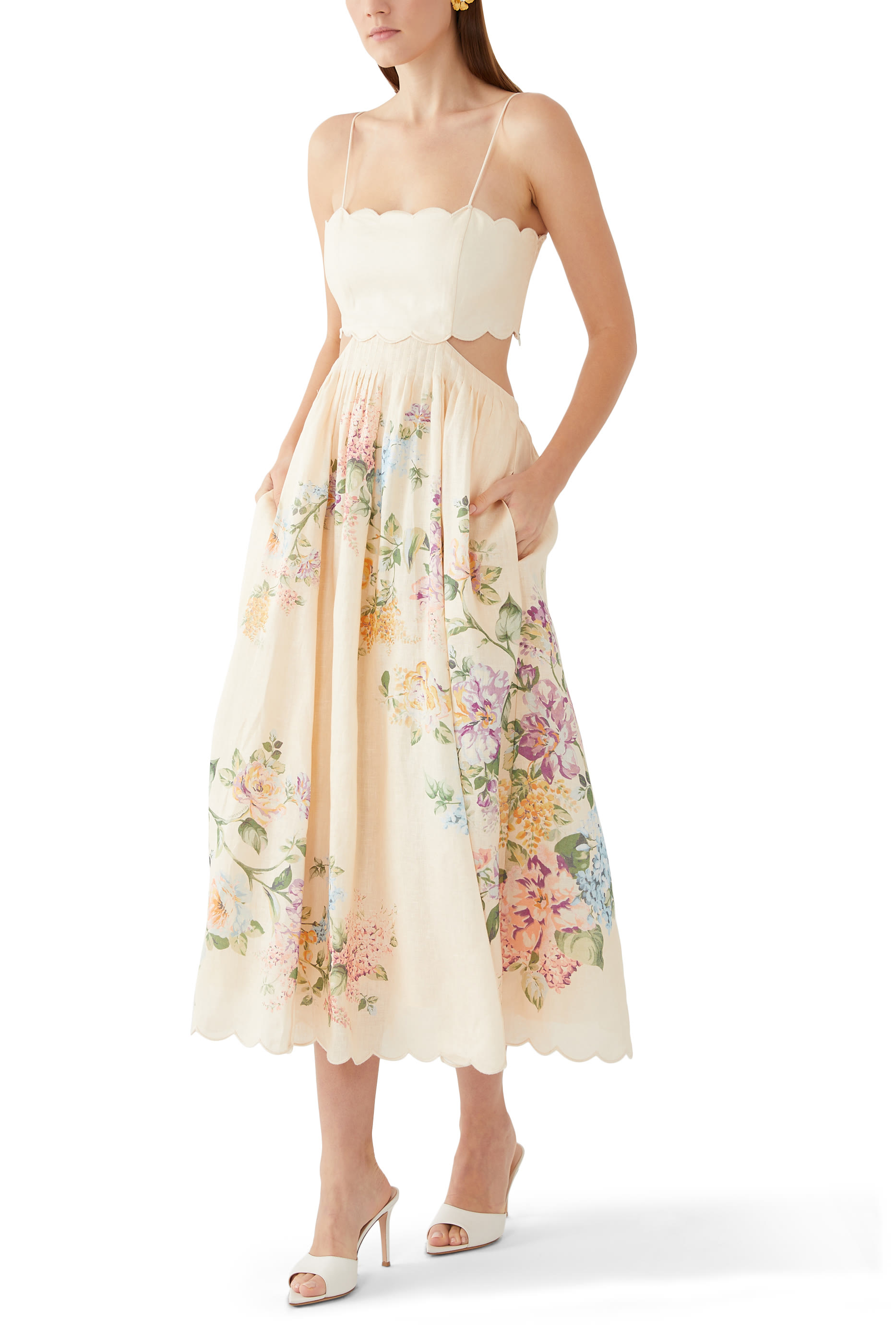 Halliday Scallop Midi Dress