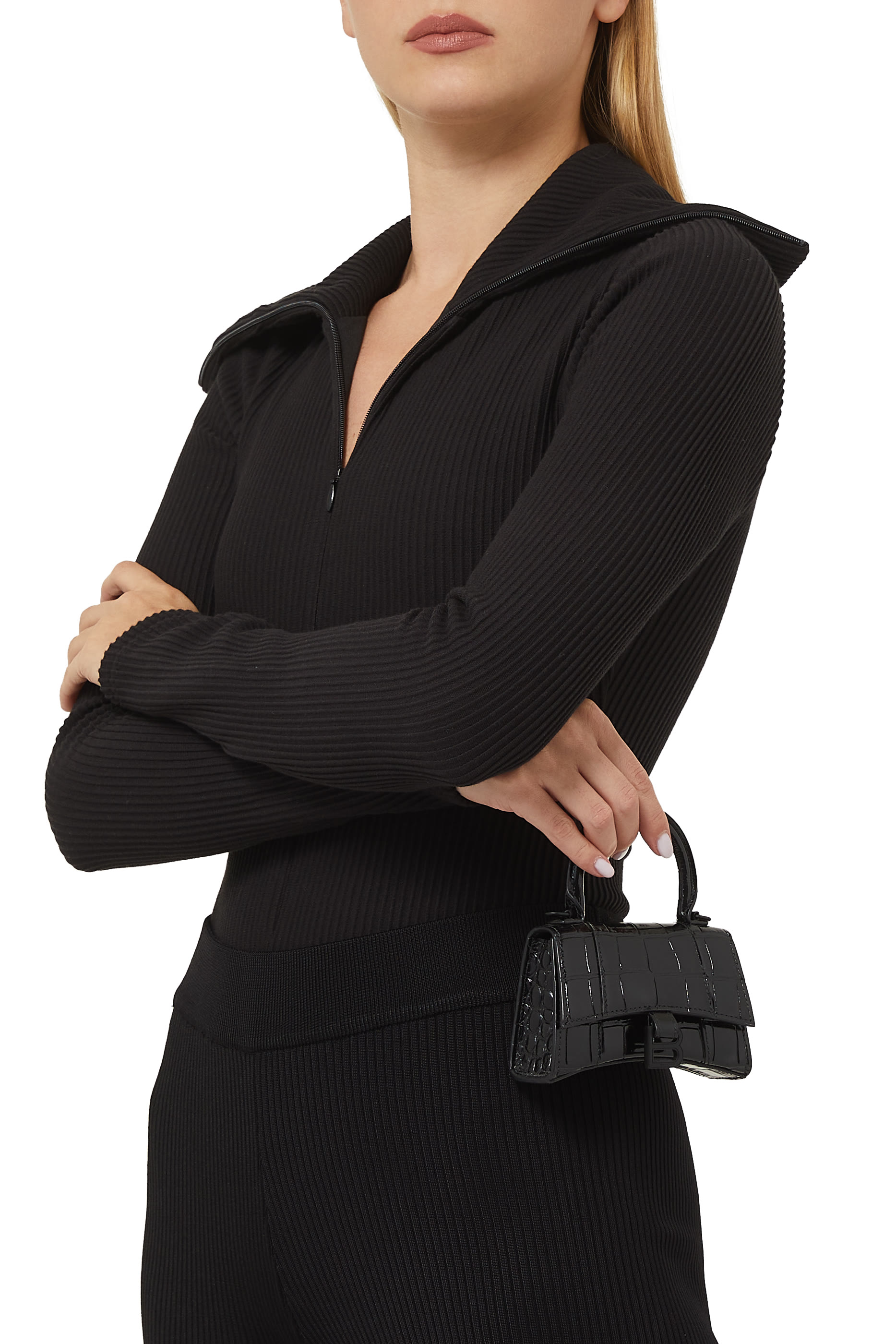 Hourglass Mini Top Handle Bag with Chain