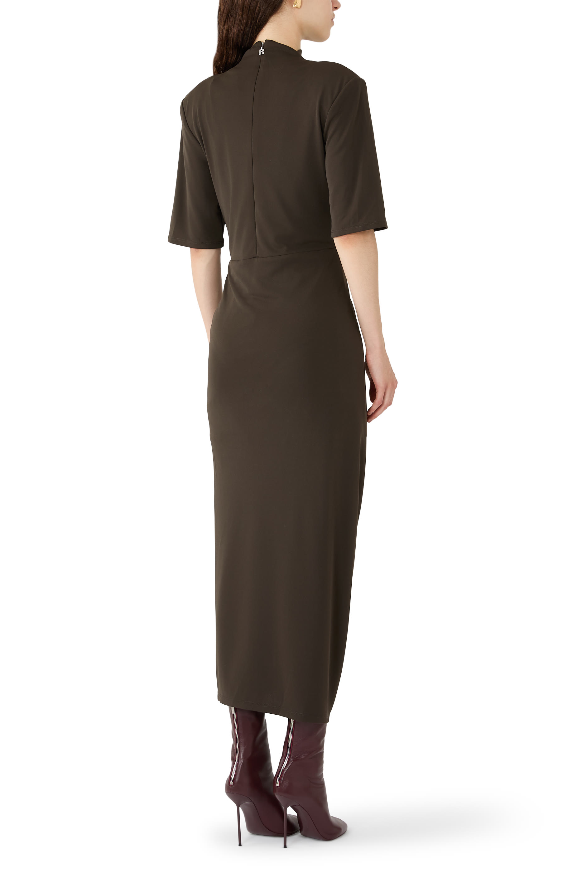 Draped Skirt Midi Dress 
