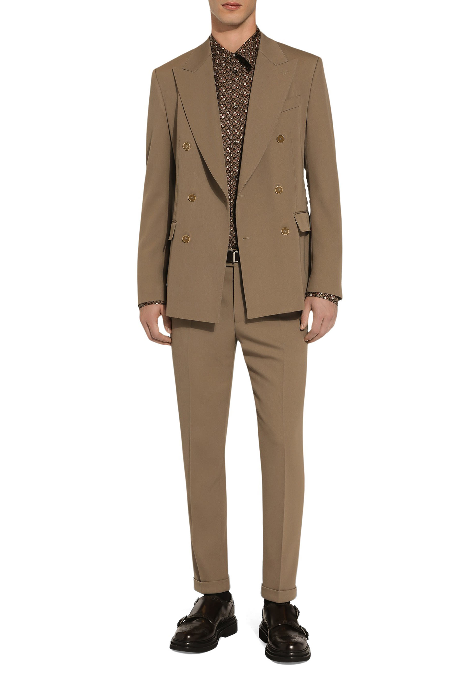 Tie Print Silk Martini-Fit Shirt