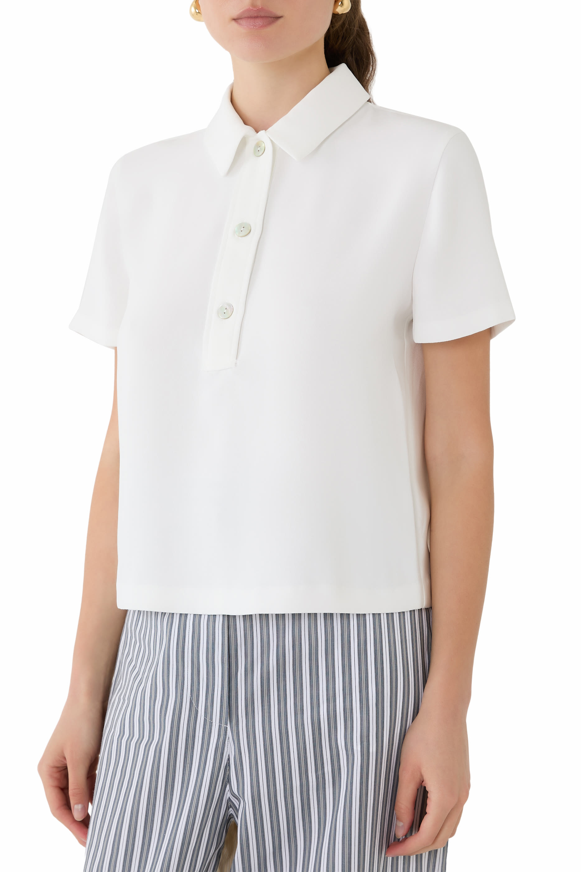 Cr&ecirc;pe Polo Shirt