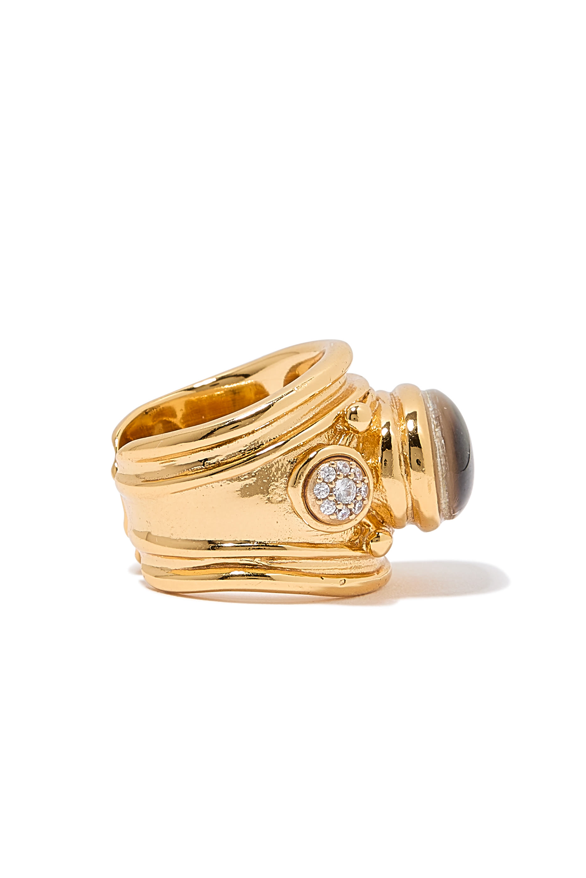 Simone Ring, Gold-Plated Brass