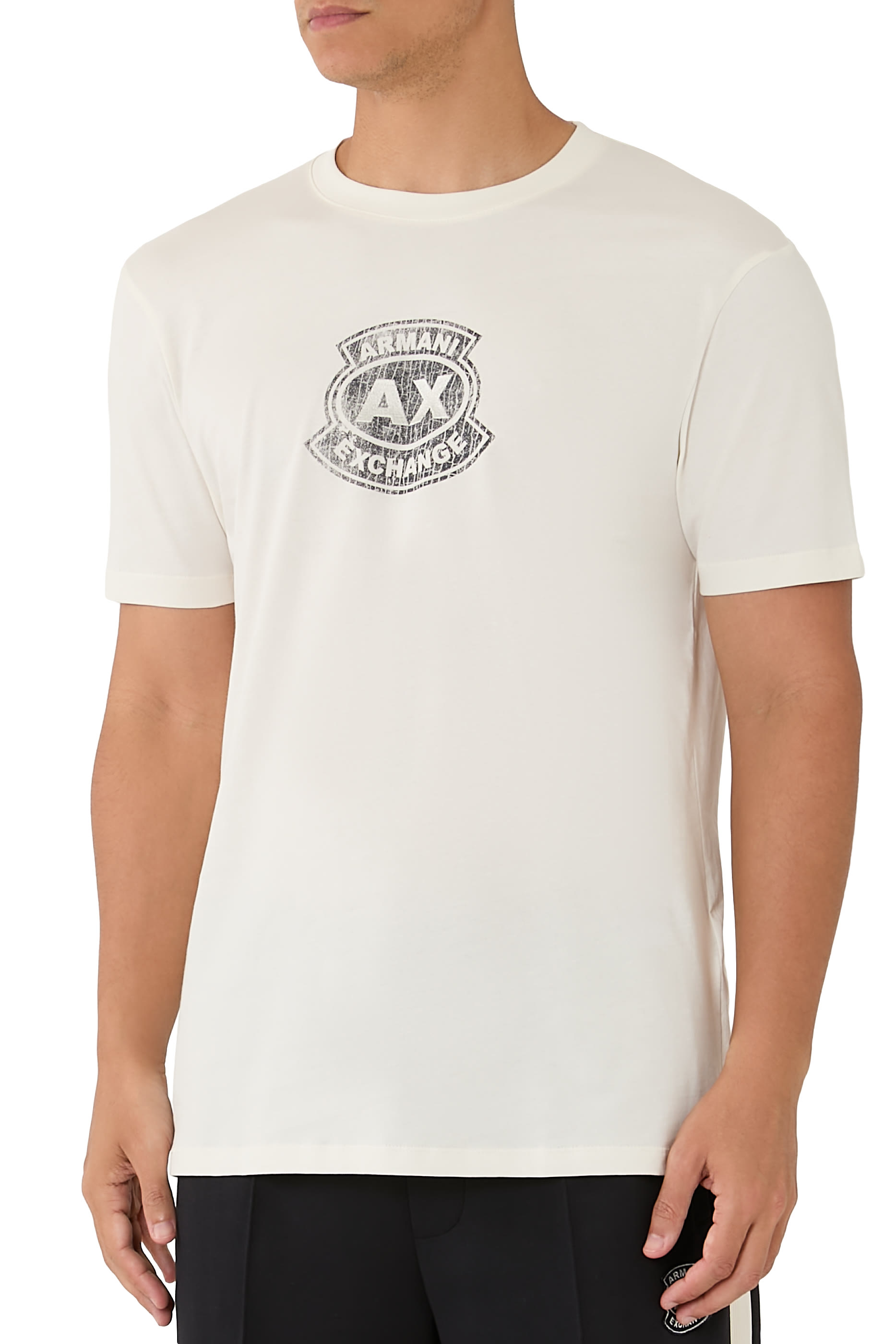 AX Logo Cotton-Jersey T-Shirt