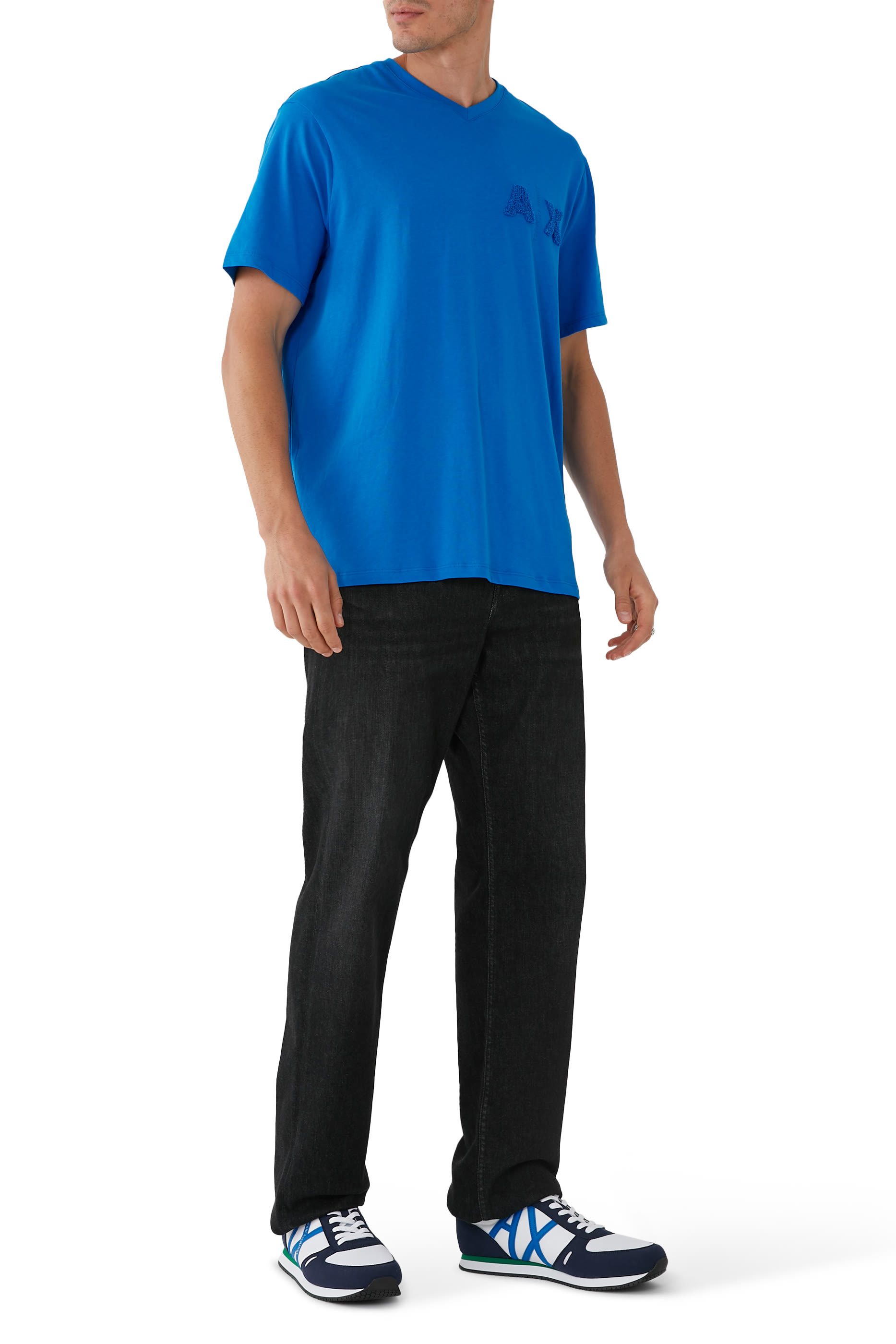 AX Logo V Neck Regular T-Shirt