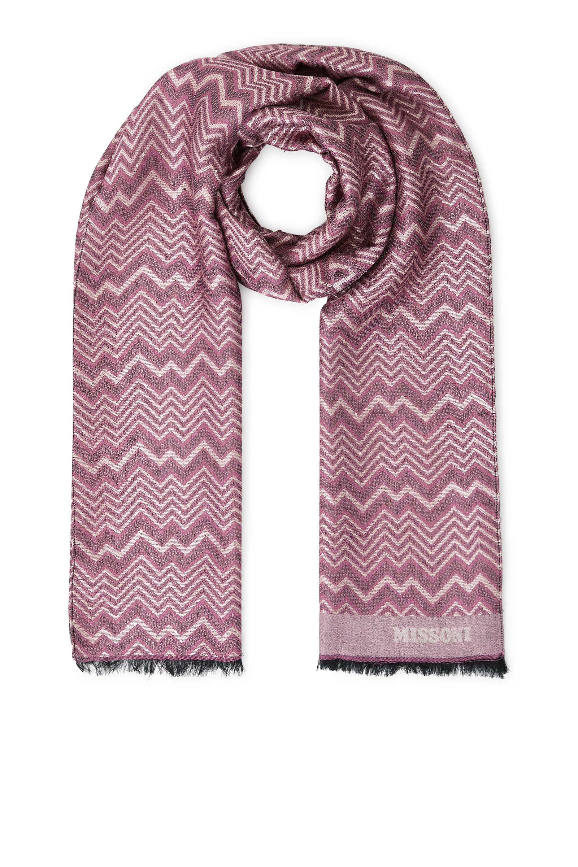 Zig Zag Sequinned Scarf 