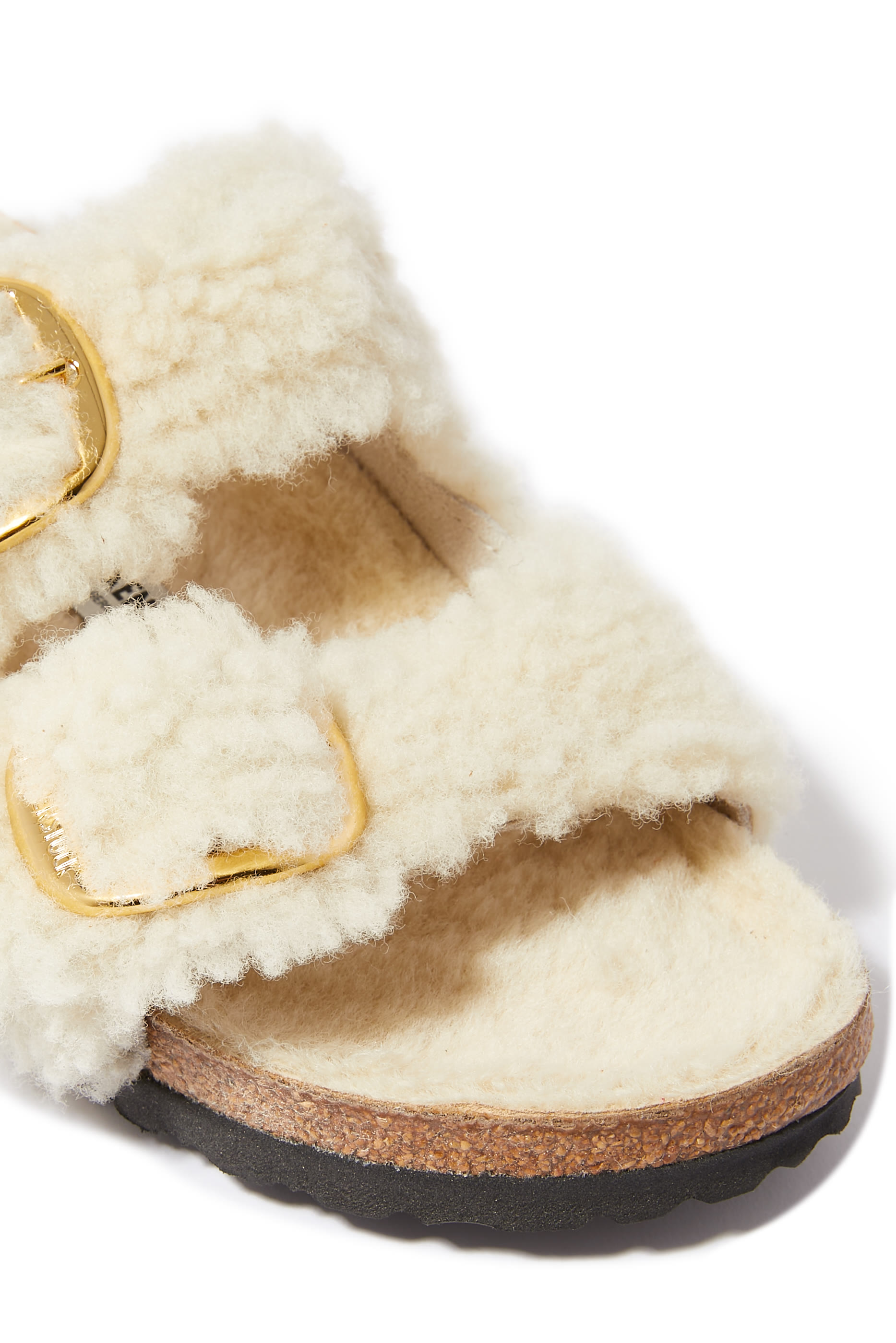 Arizona Big Buckle Shearling Sandals