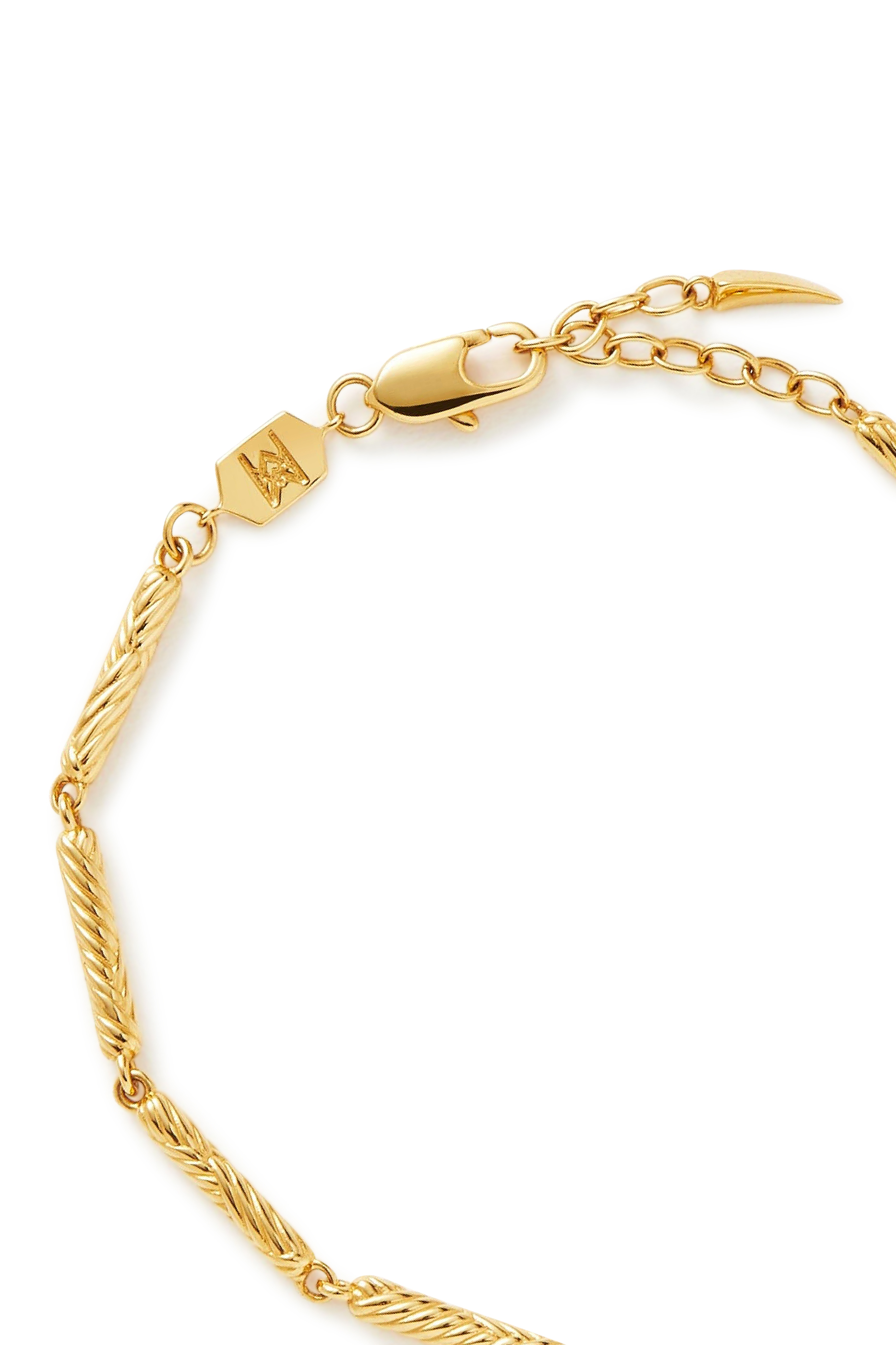 Wavy Ridge Chain Bracelet 18k Gold-Plated Brass