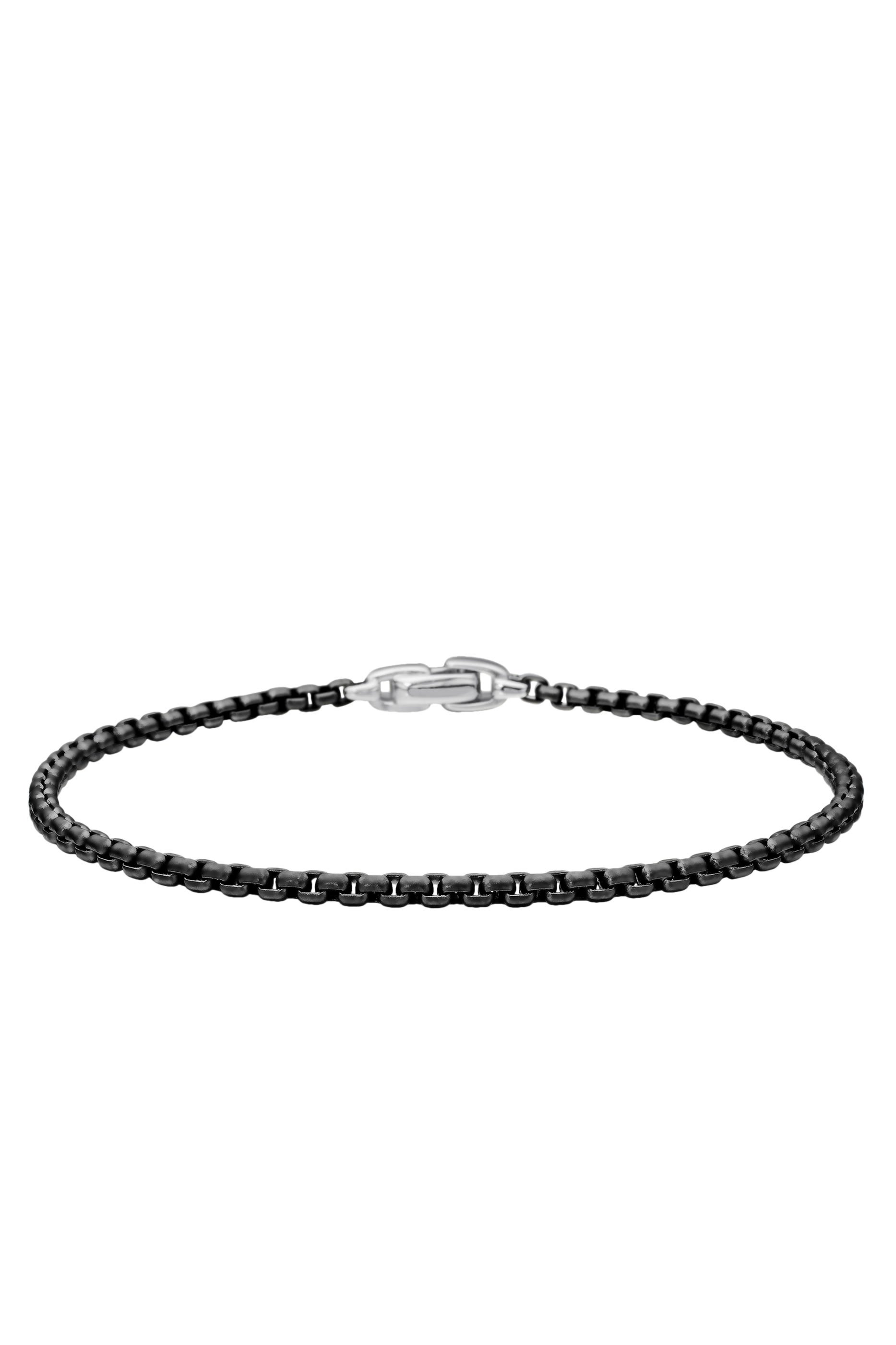 Box Chain Bracelet, Stainless Steel and Sterling Silver