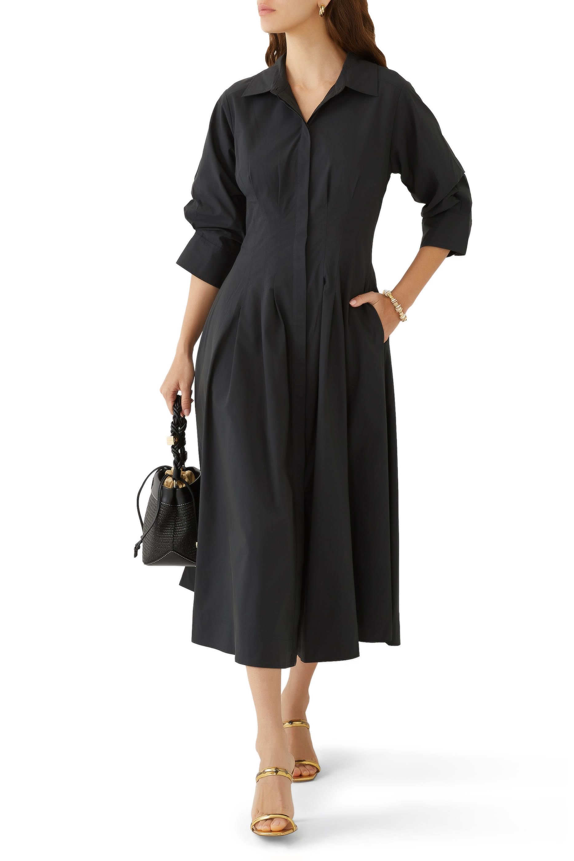 Jazz Pintuck Midi Dress