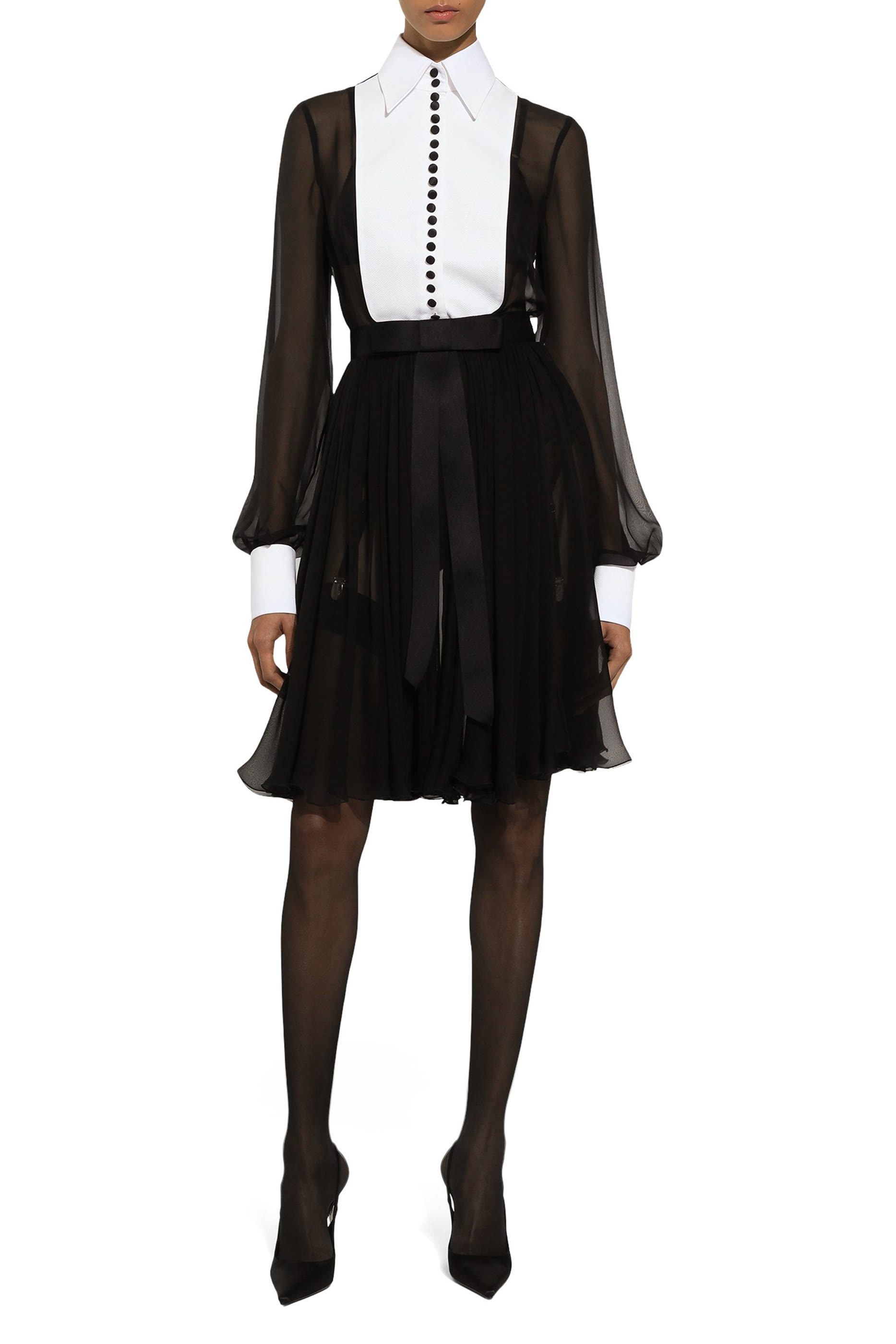 Chiffon Midi Shirt Dress