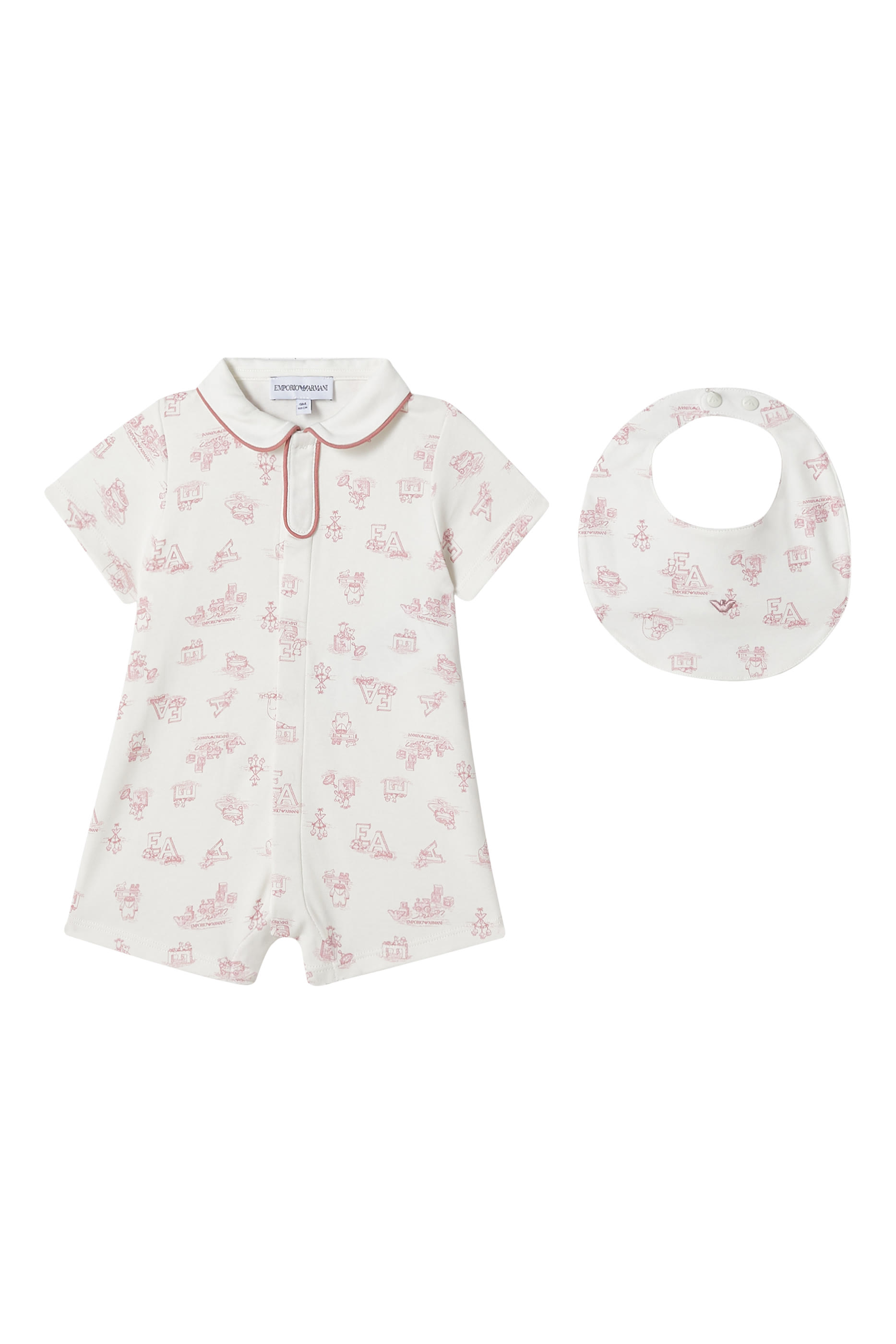 Kids Printed Jumpsuit & Bib Set 