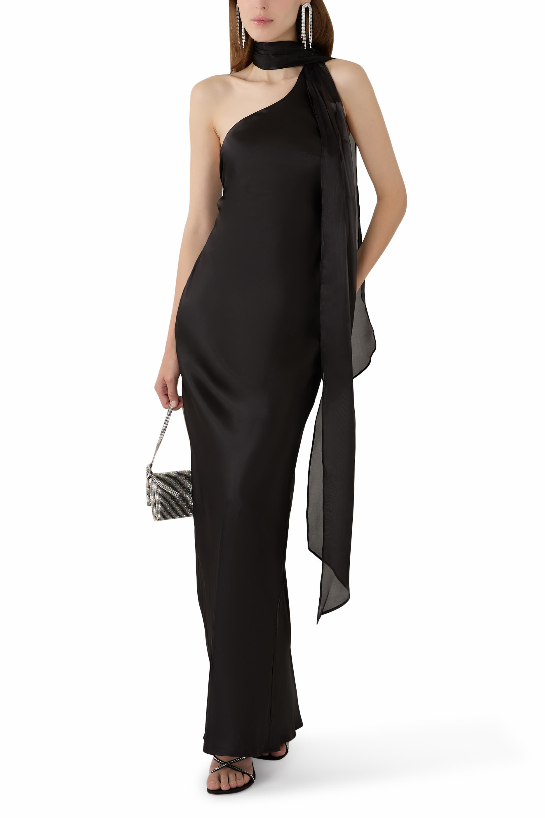 Bow Strap One-Shoulder Dress