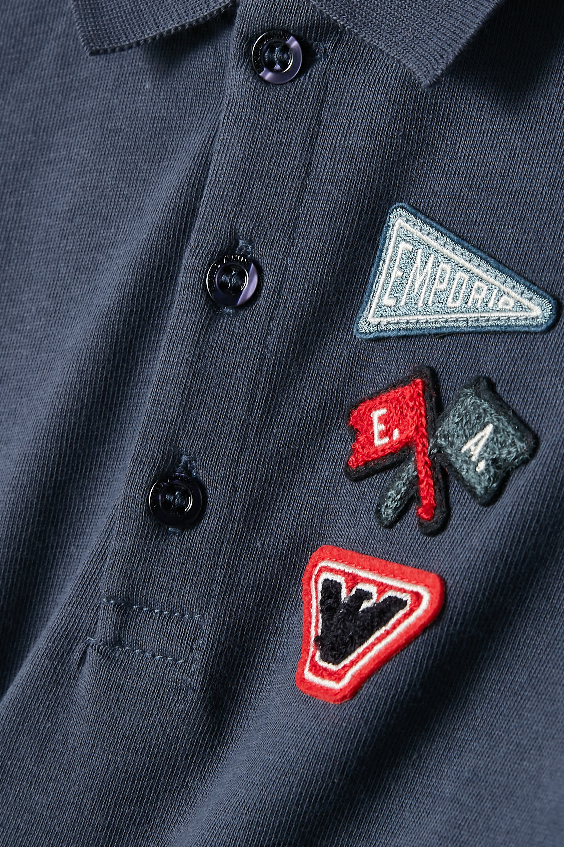 Kids Jersey Polo with Logo & Flag Patch