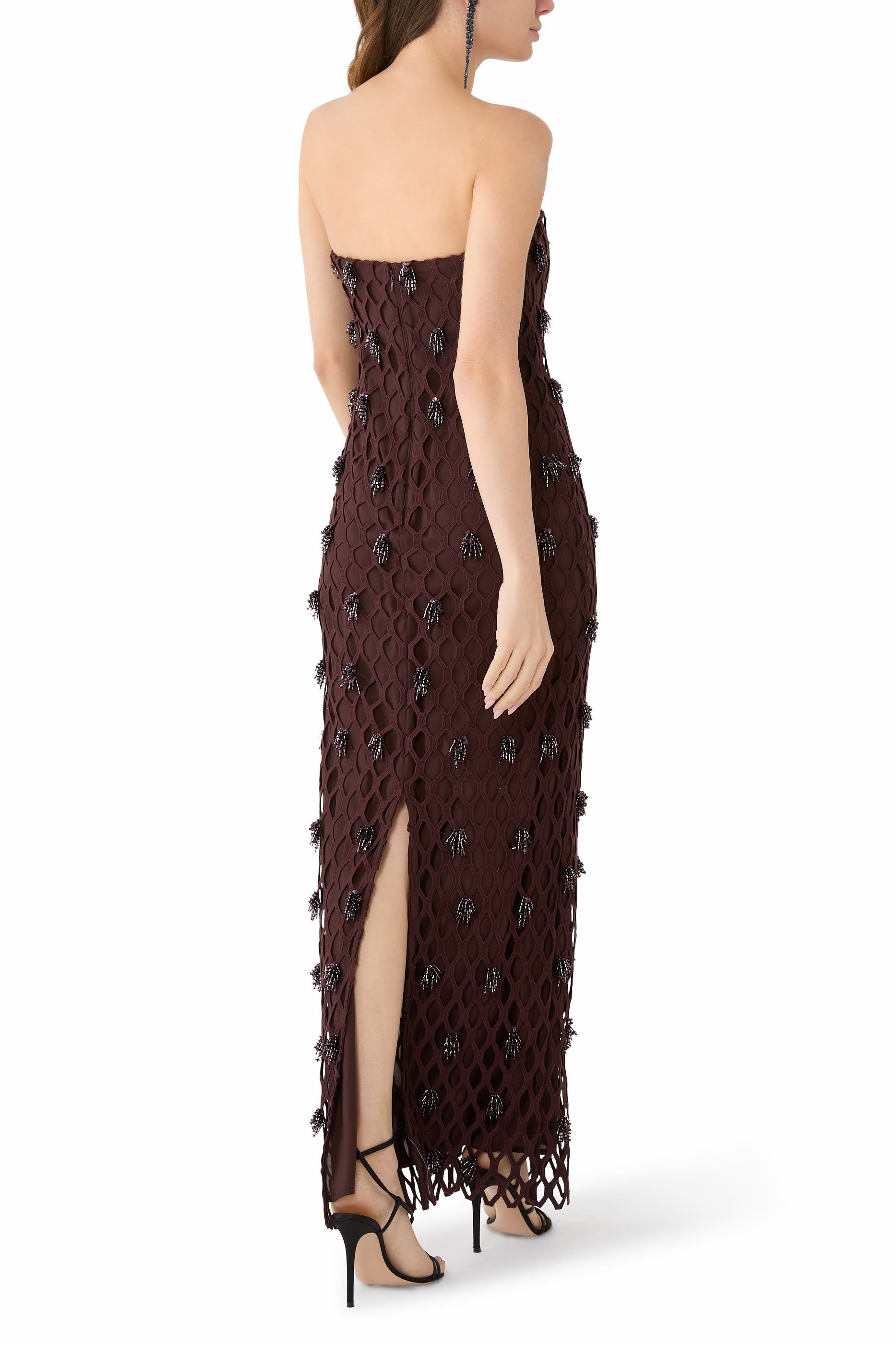  Iridessa Embellished Lattice Bustier Gown 