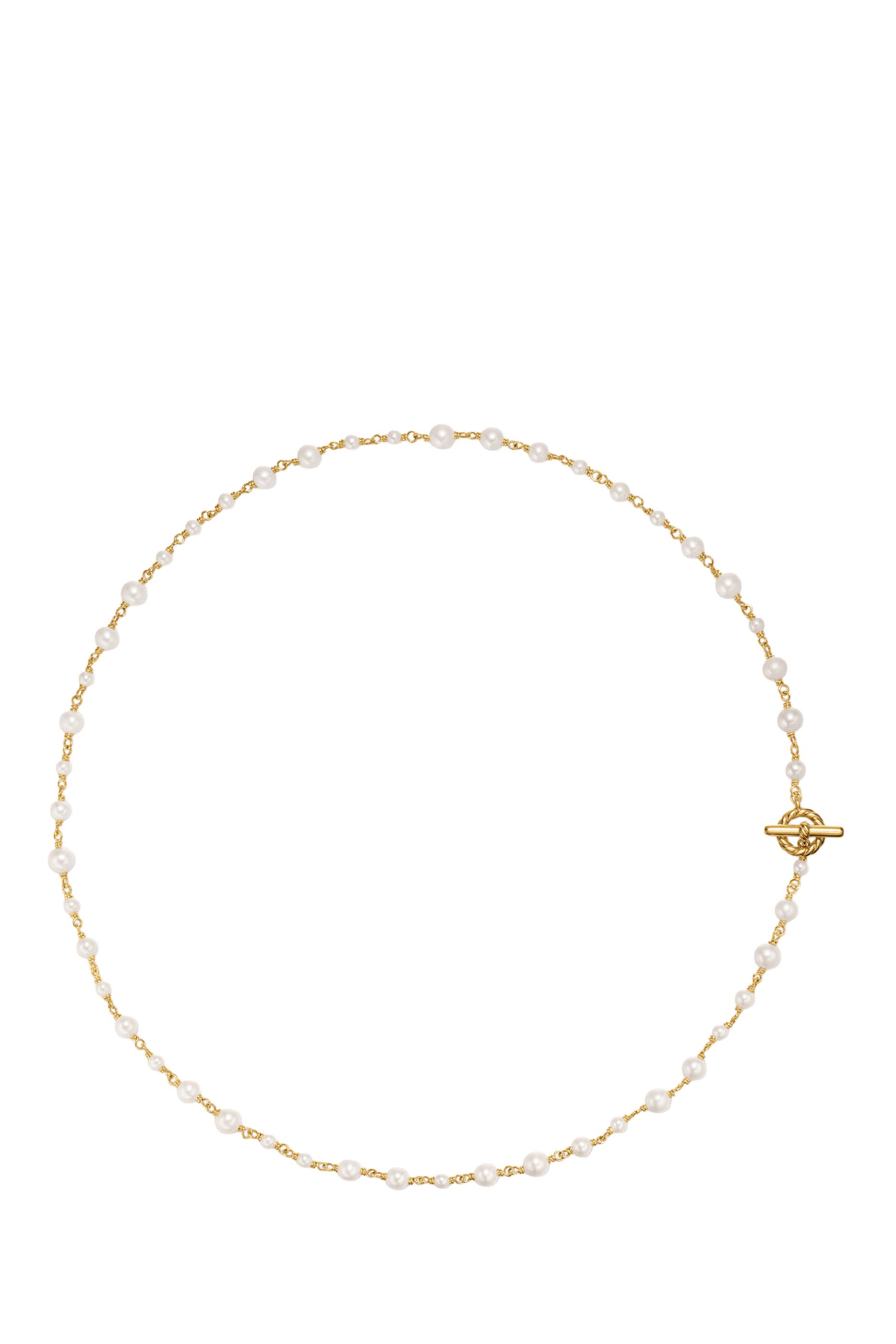 Classics Toggle Chain Necklace, 18k Yellow Gold & Cultured Freshwater Pearls