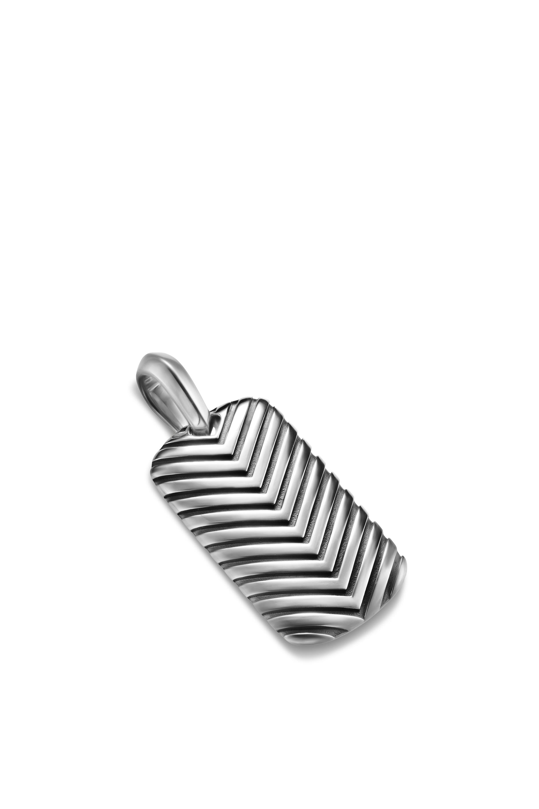 Chevron Tag, Sterling Silver