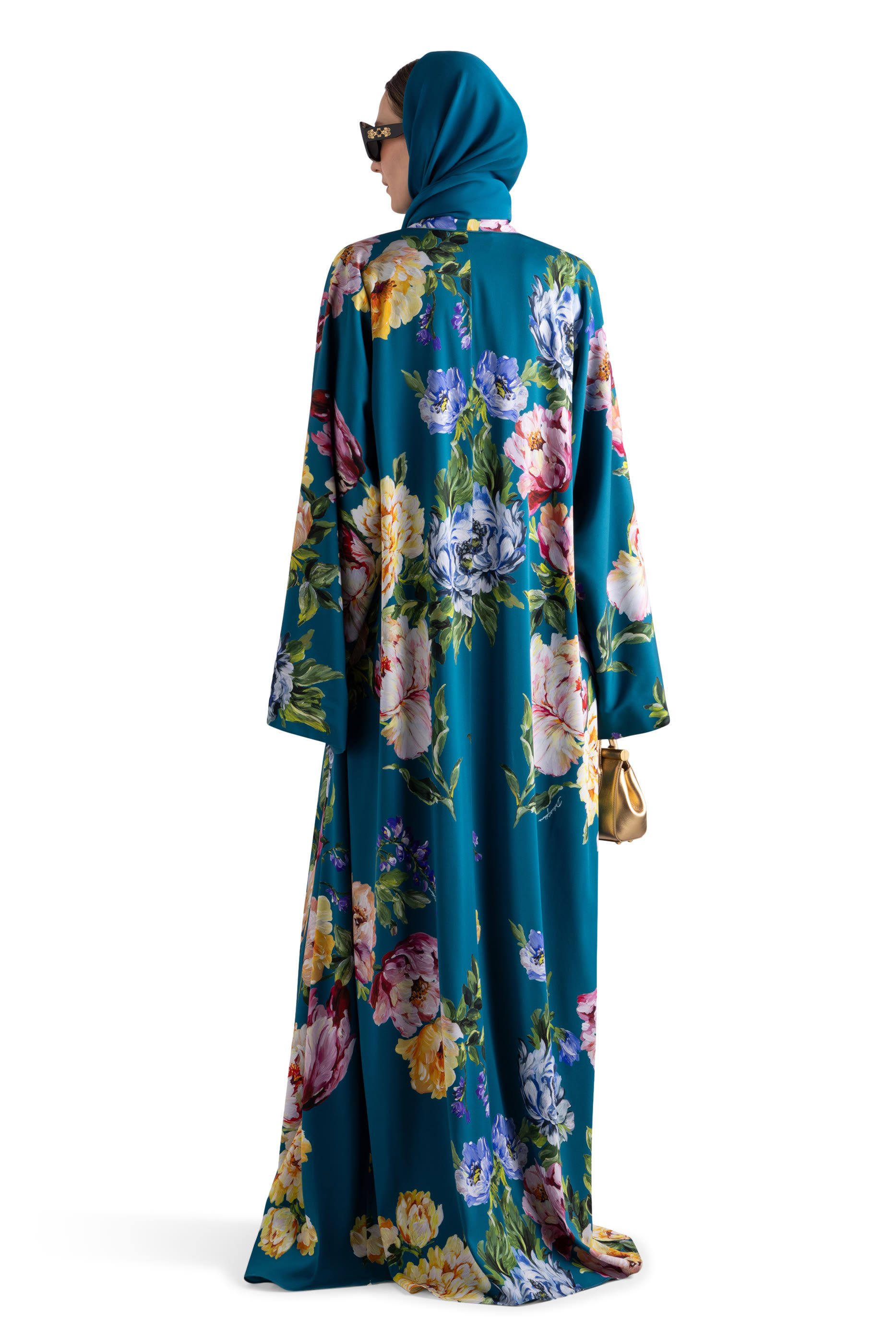 Peony-Print Silk Vanity Trousers