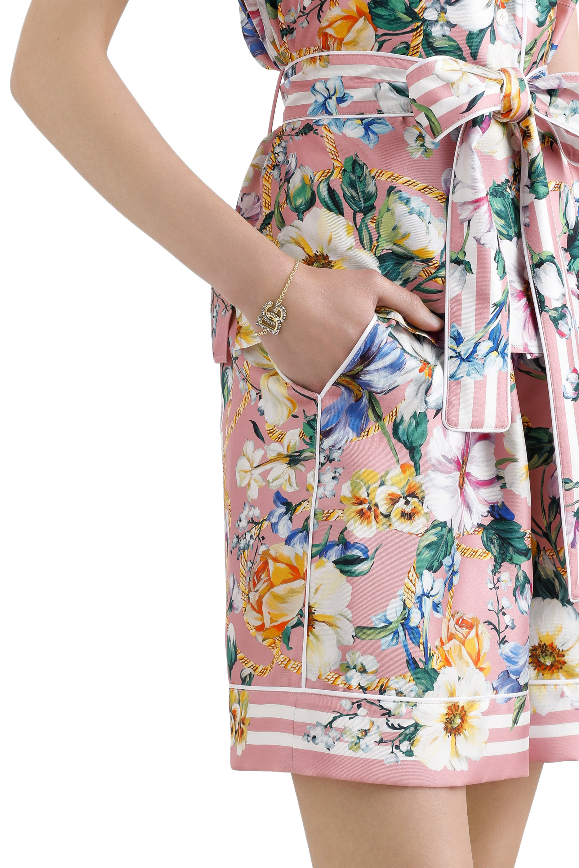 Floral-Print Silk Pajama Shorts