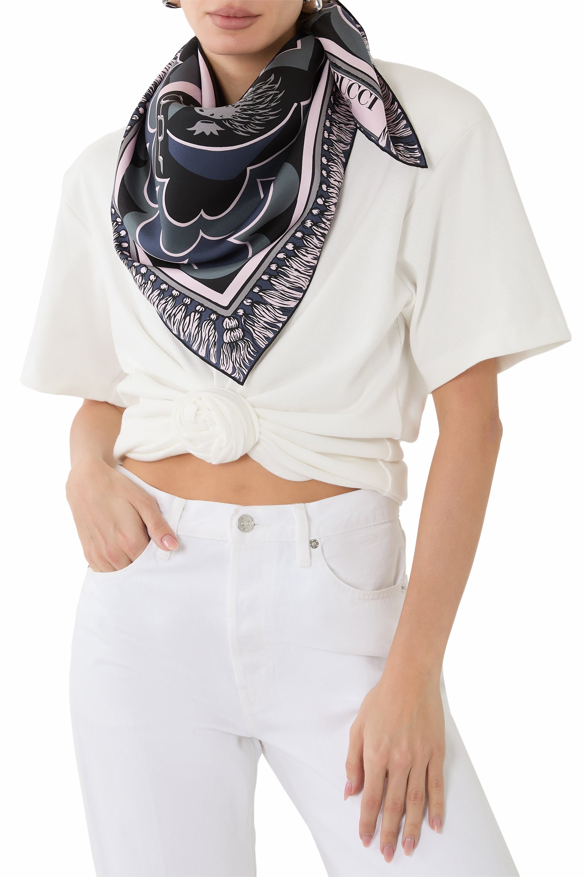 Istrice Print Silk Carre Scarf