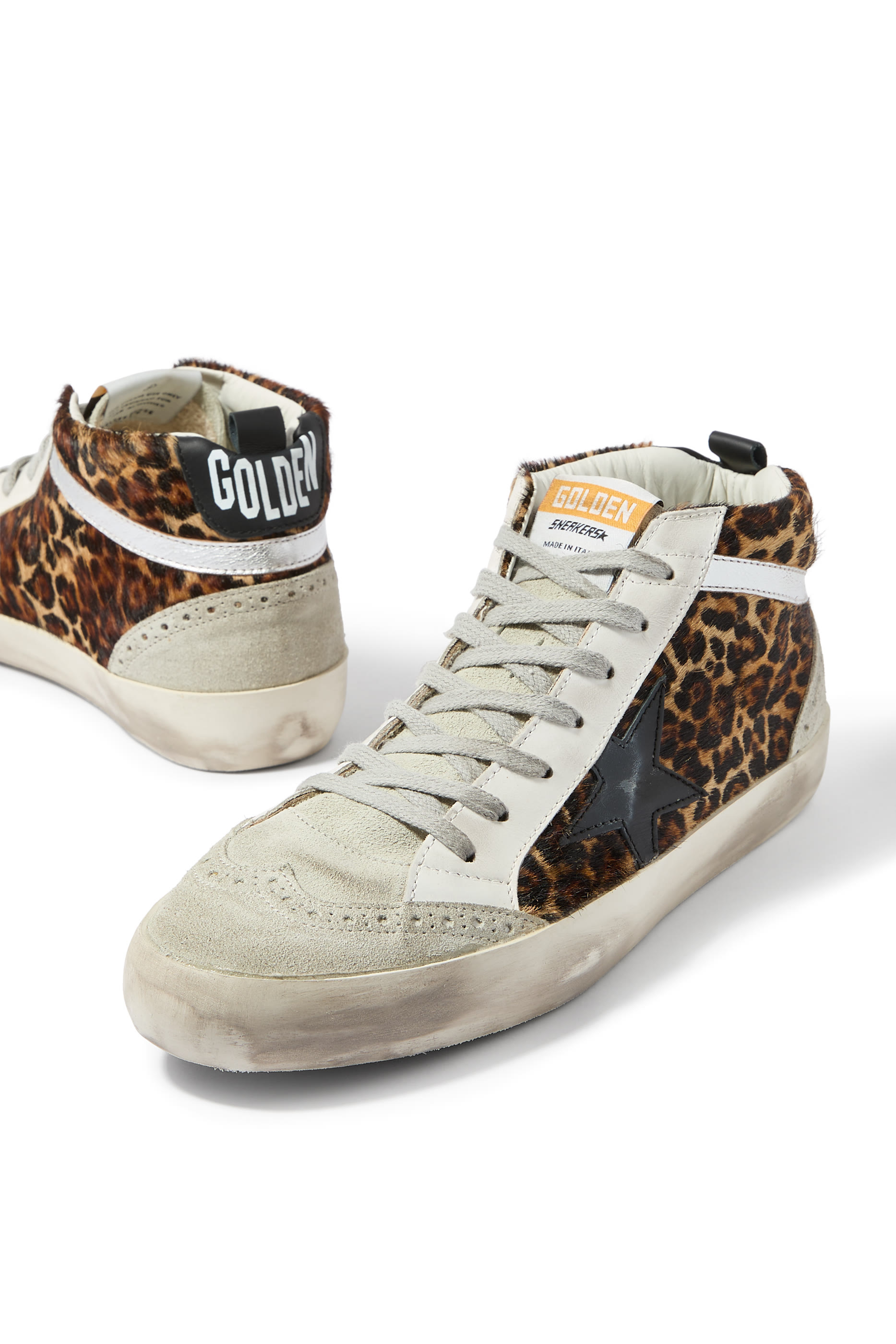 Mid Star Leopard Print Sneakers