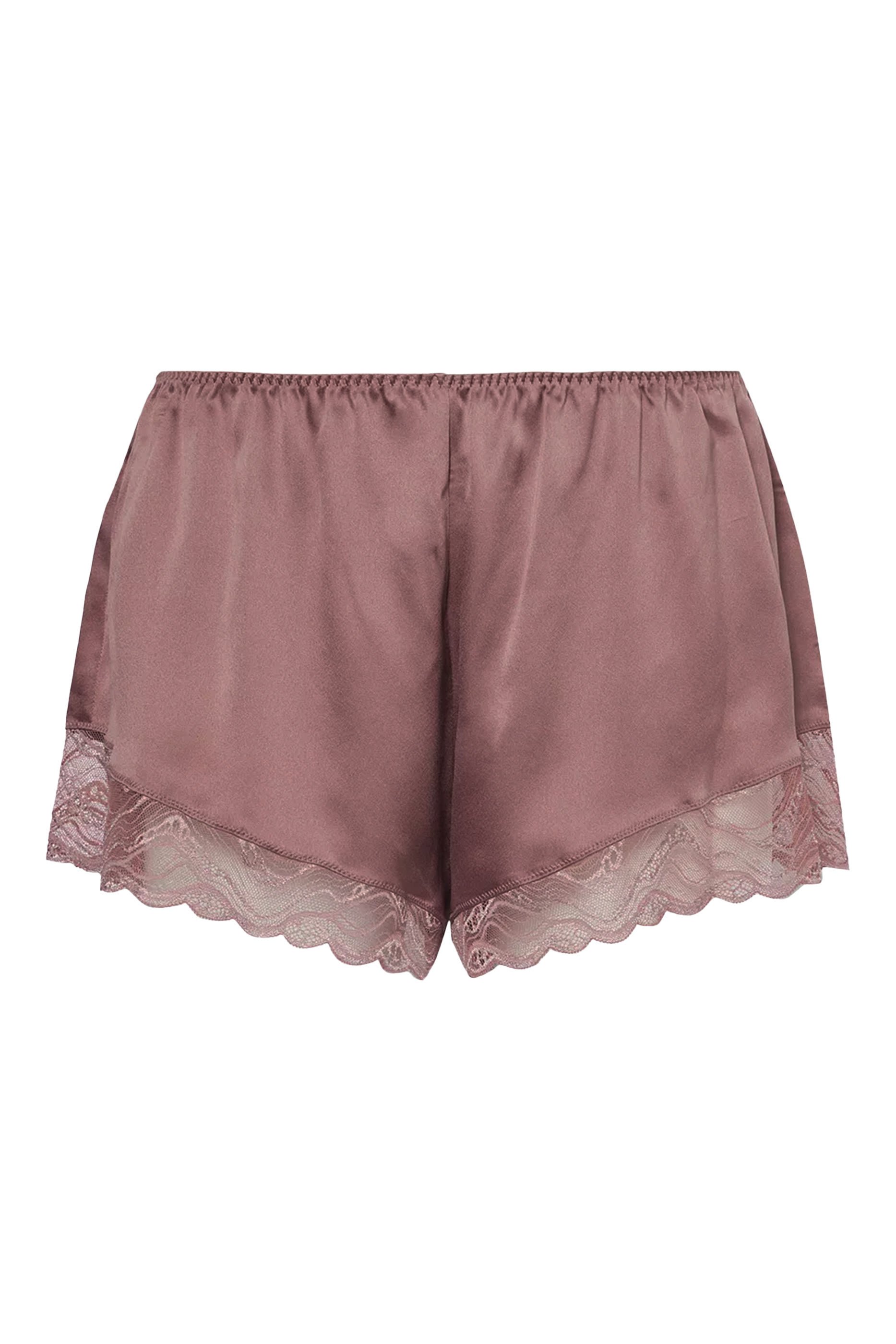 Silk Lace Trimmed Shorts