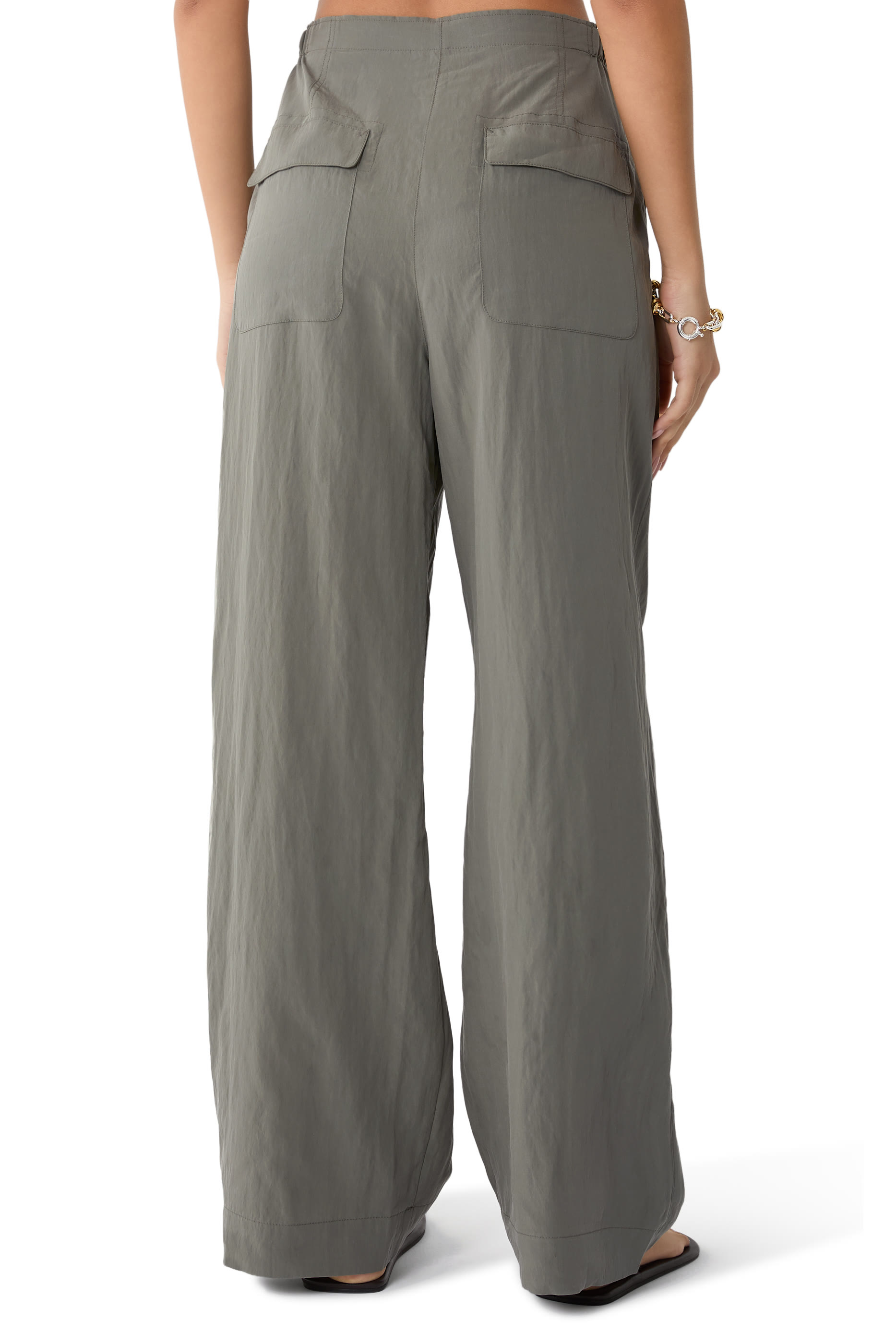 Mid-Rise Utility Drawstring Pants