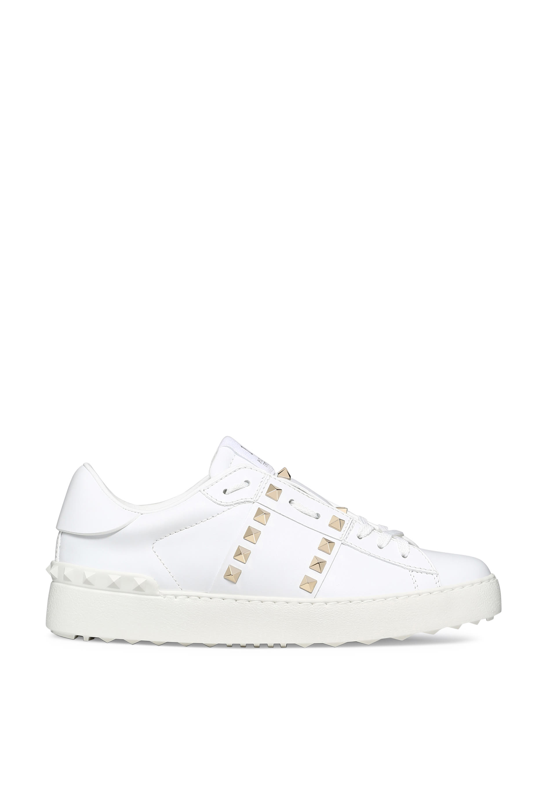  Open Rockstud Leather Sneakers